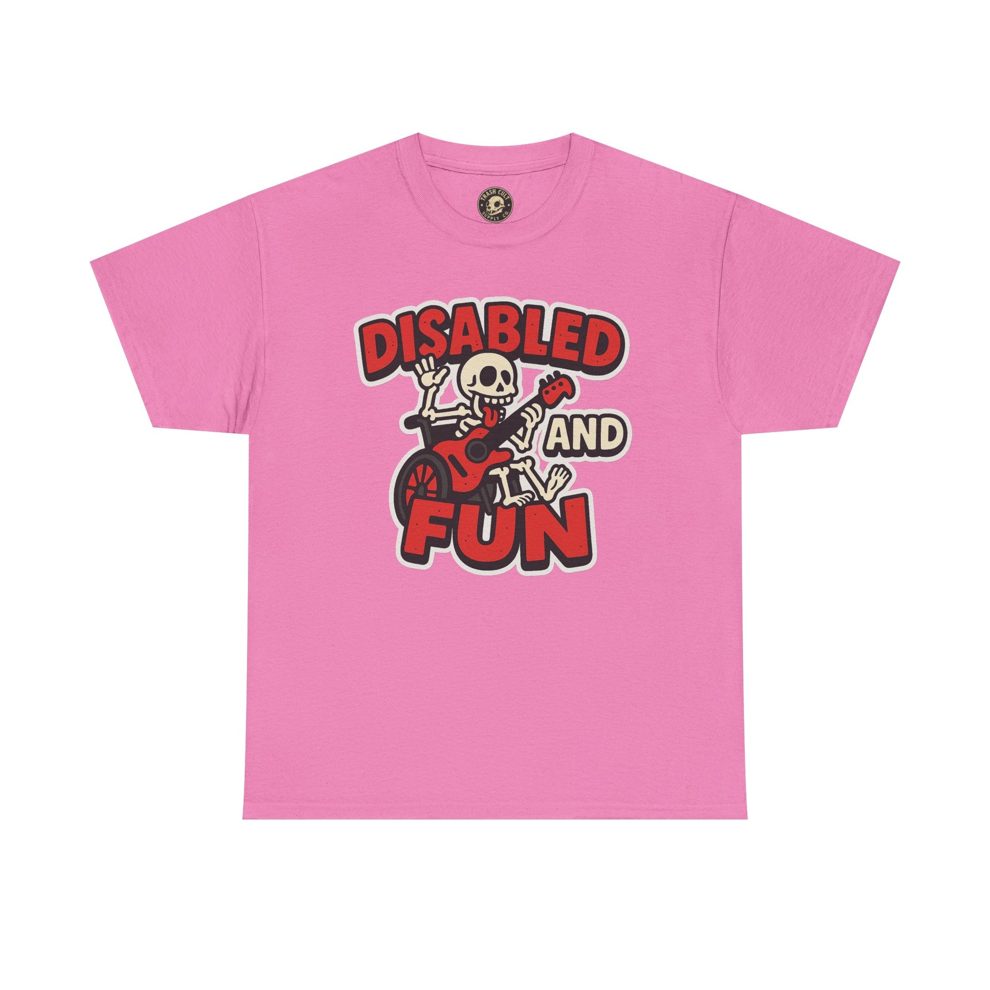 Disabled and Fun Unisex Heavy Cotton Tee, Casual Shirt, Gift for Friends, Music Lovers Gift, Fun T-Shirt, Halloween Wear, Everyday Comfort