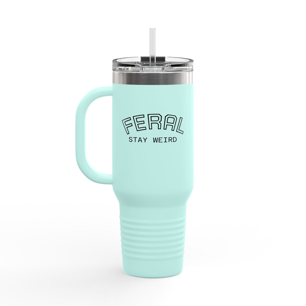 40oz Insulated Travel Mug with Handle – Leak-Proof Stainless Steel Tumbler for Hot & Cold Drinks | Trash Cult / FERAL Edition