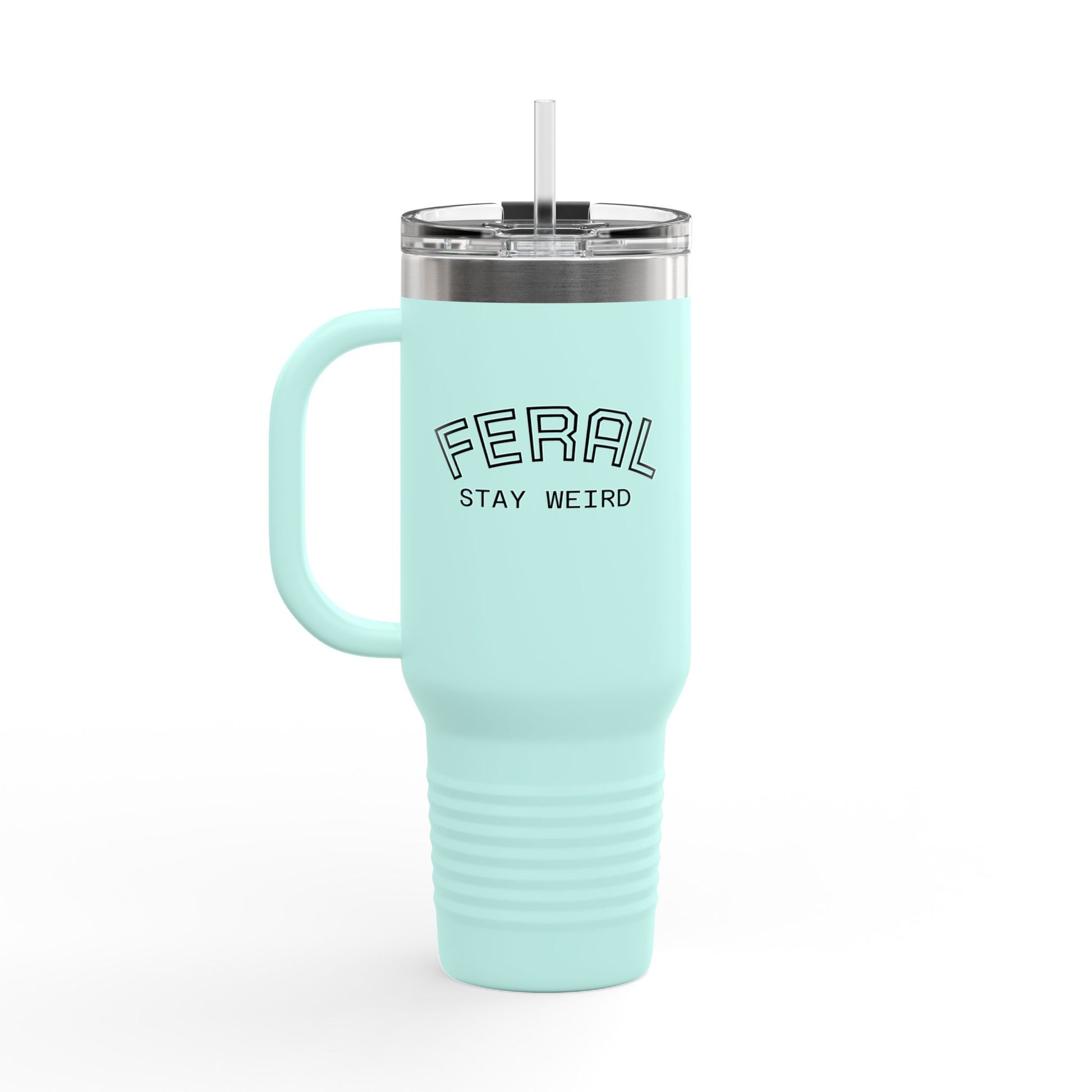 40oz Insulated Travel Mug with Handle – Leak-Proof Stainless Steel Tumbler for Hot & Cold Drinks | Trash Cult / FERAL Edition