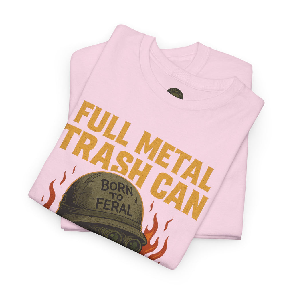 Full Metal Trash Can T-Shirt – Born to Feral Raccoon Graphic | Trash Cult Supply Co. | Gildan 5000 Tee