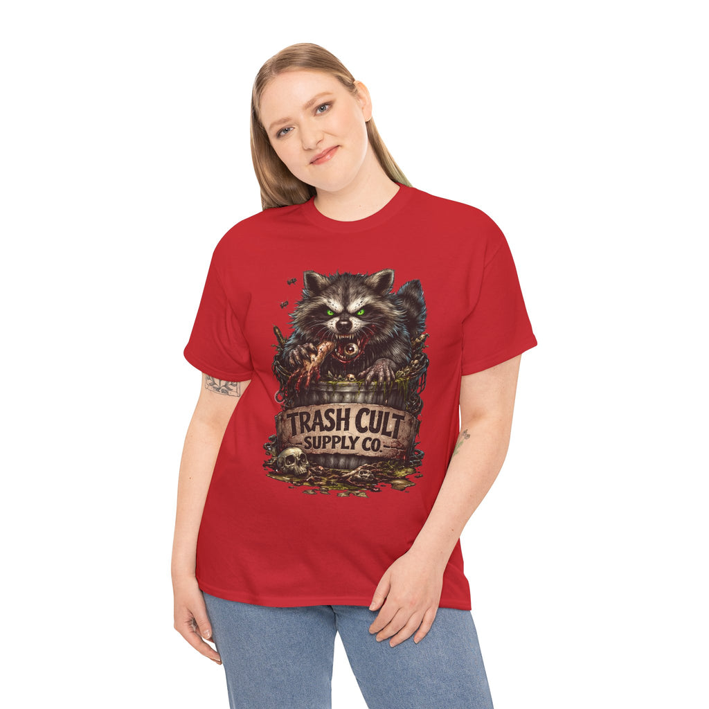 Raccoon 'Trash Cult Supply Co.' Graphic Tee — Vintage Grunge Animal Streetwear