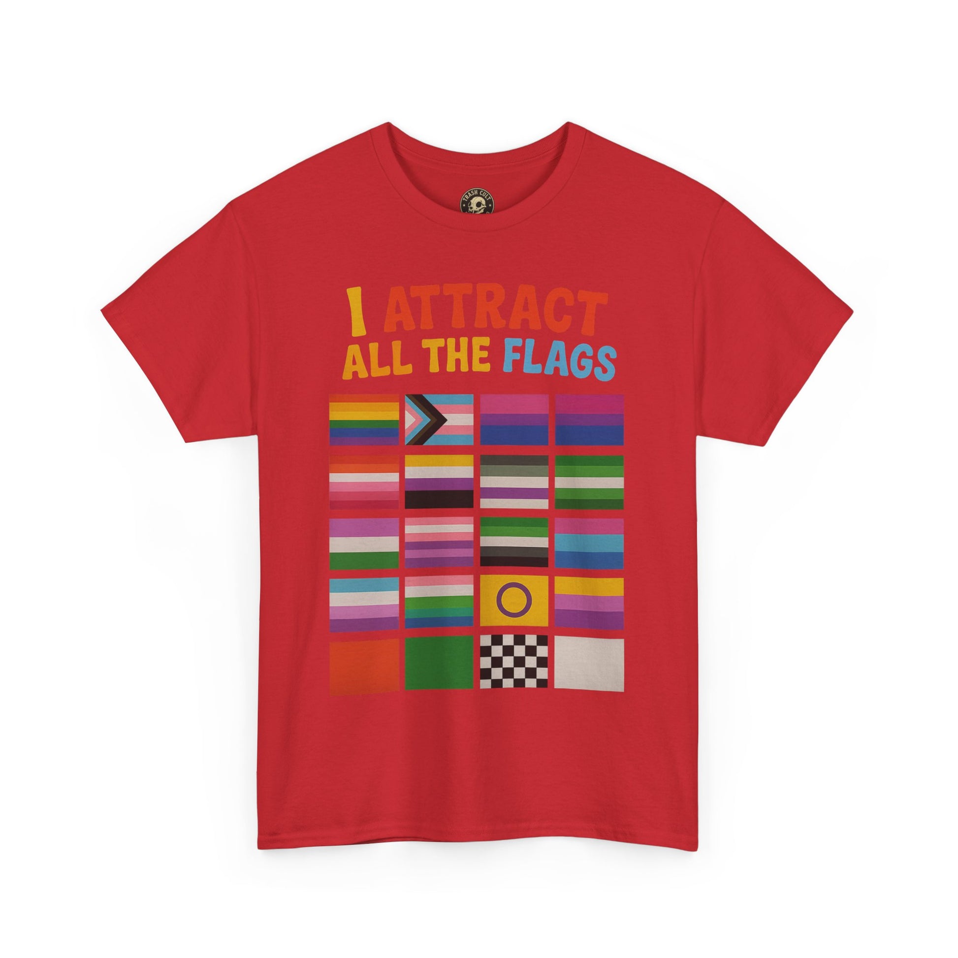 I Attract All The Flags LGBTQ Pride T-Shirt – Funny Inclusivity Shirt – Gildan 5000
