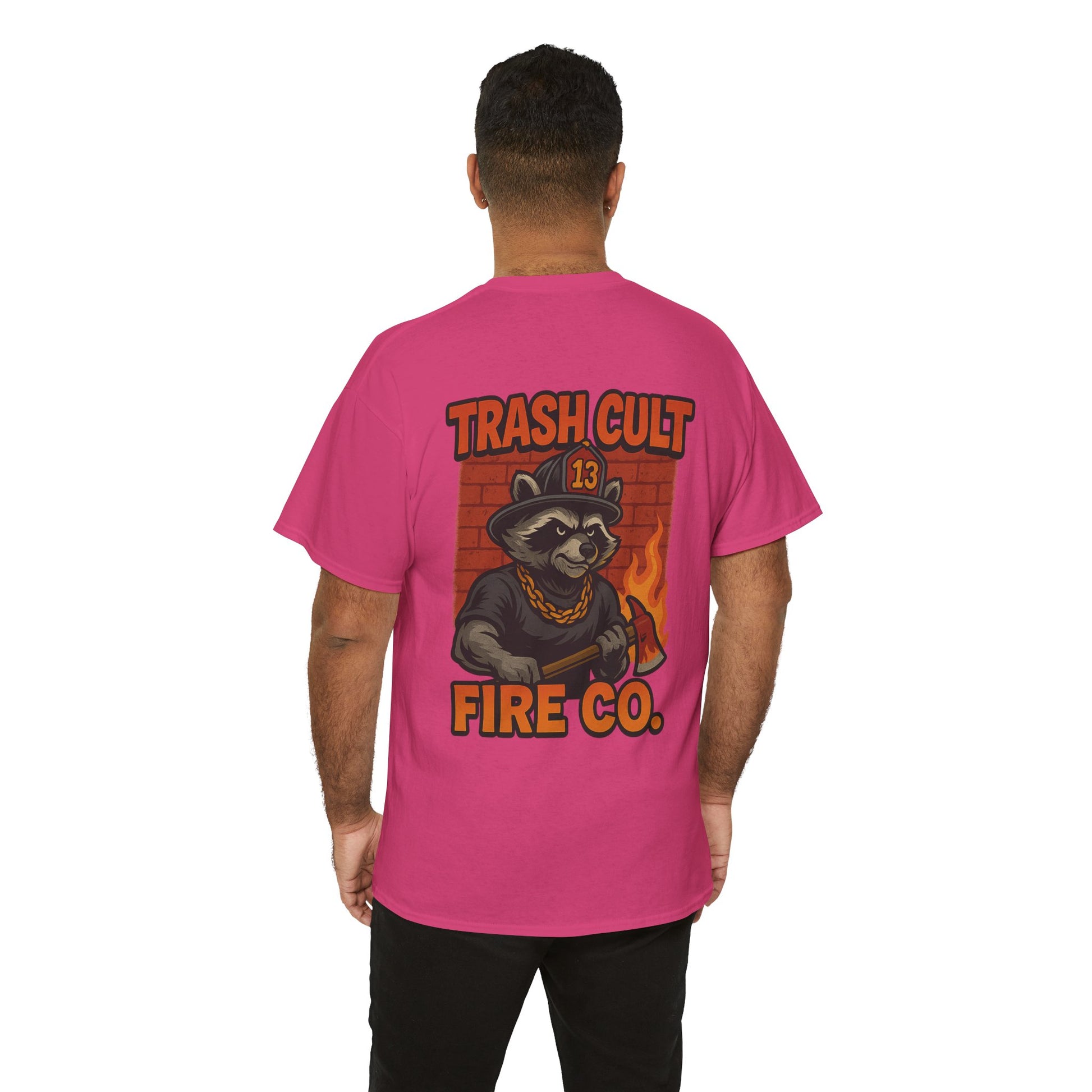 Trash Cult Fire Co. Unisex Tee - Quirky Raccoon Design, Fun Gift, Casual Wear, Firefighter Humor, Unique Apparel