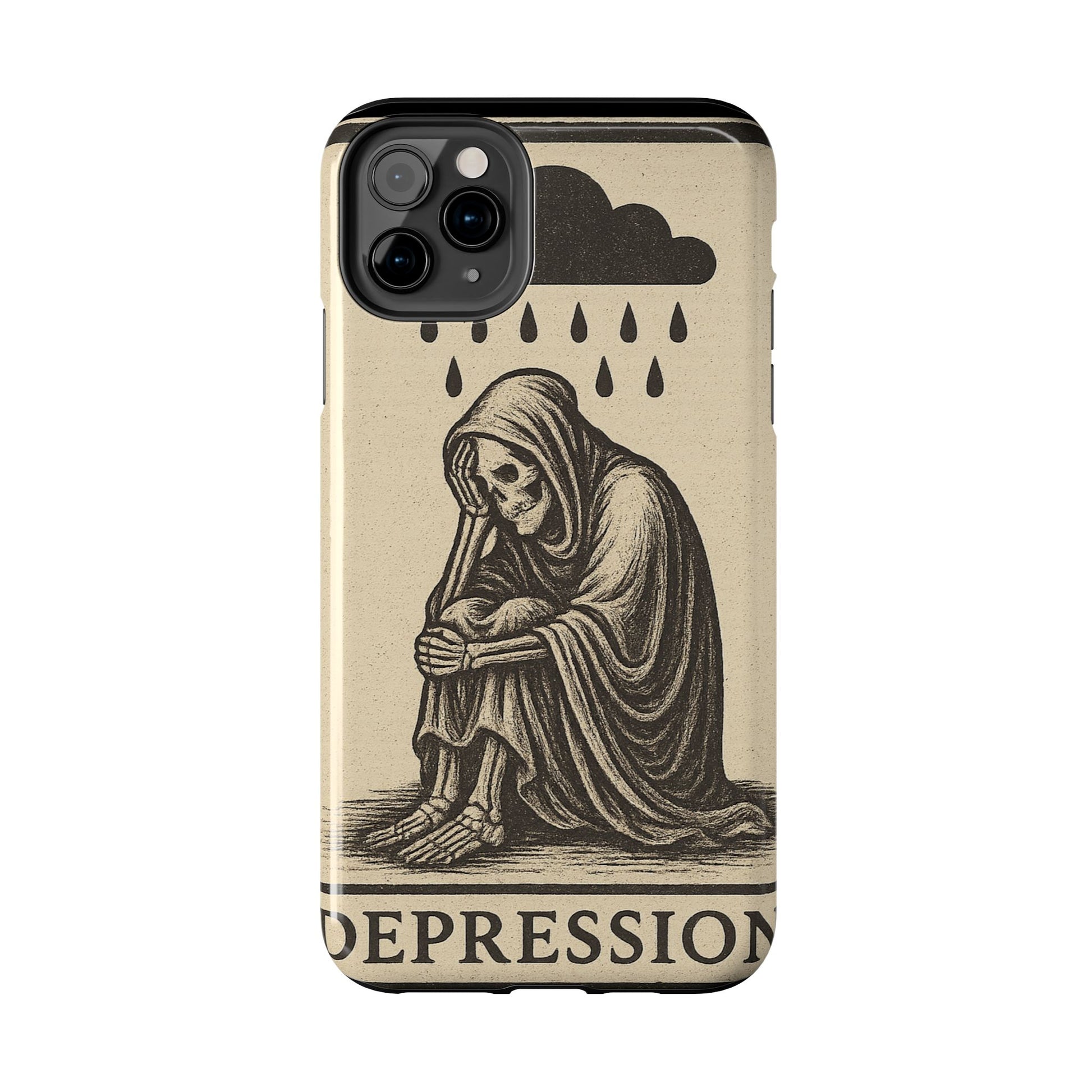 Dark Humor Phone Case, Goth iPhone Cover, Macabre Gift, Depression Art Case, Unique Phone Protector