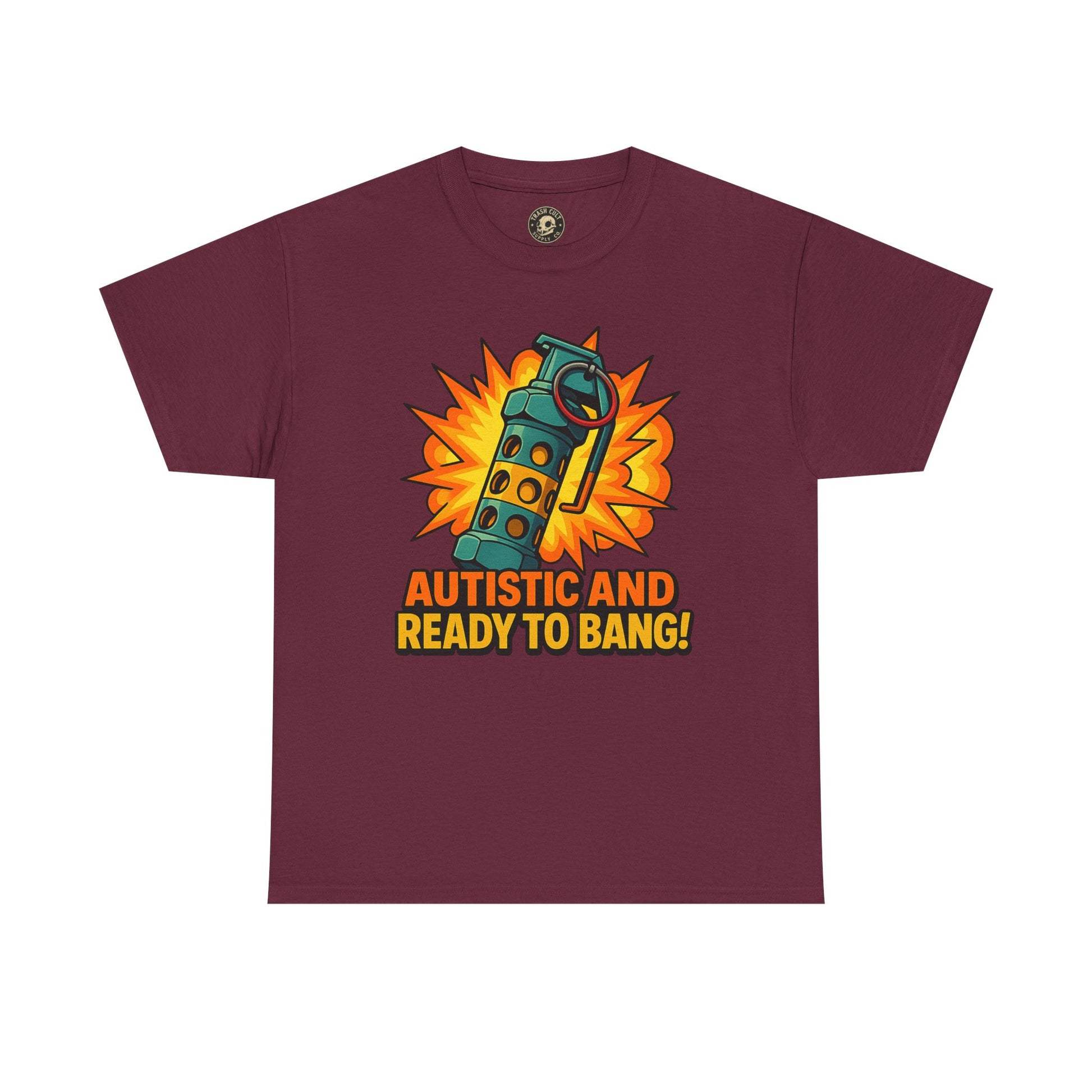 Autistic and Ready to Bang! Unisex Heavy Cotton Tee | Fun Graphic Tee, Autistic Pride, Gift for Autism Awareness, Casual Wear