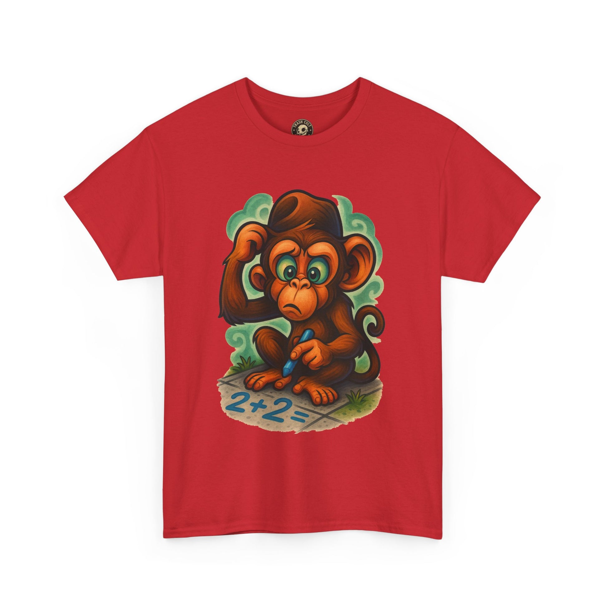 Confused Monkey Math Shirt – Funny Thoughtful Graphic Tee | Unisex Gildan 5000