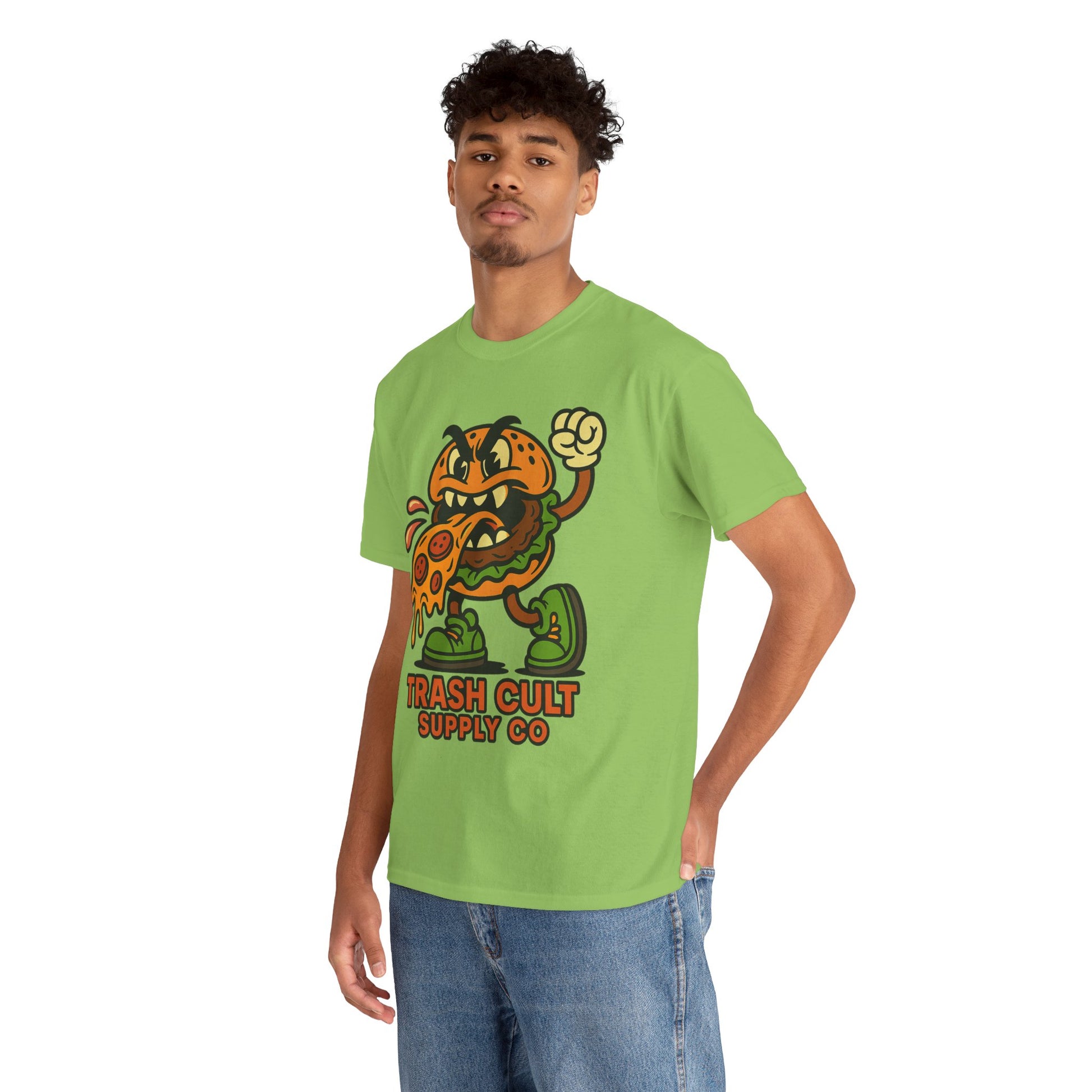 Angry Burger Pizza Spitter Tee – Trash Cult Supply Co | Gildan 5000 Shirt