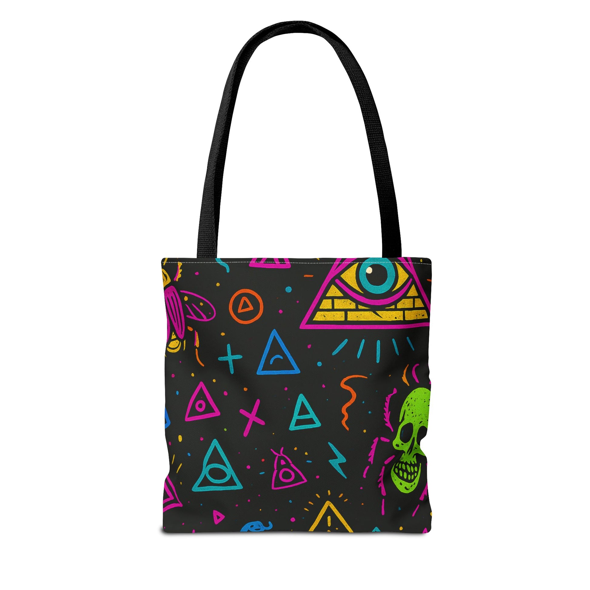 Illuminasty Drop Neon Tote Bag – All-Seeing Eye, Skulls & Symbols | Trash Cult Supply Co.