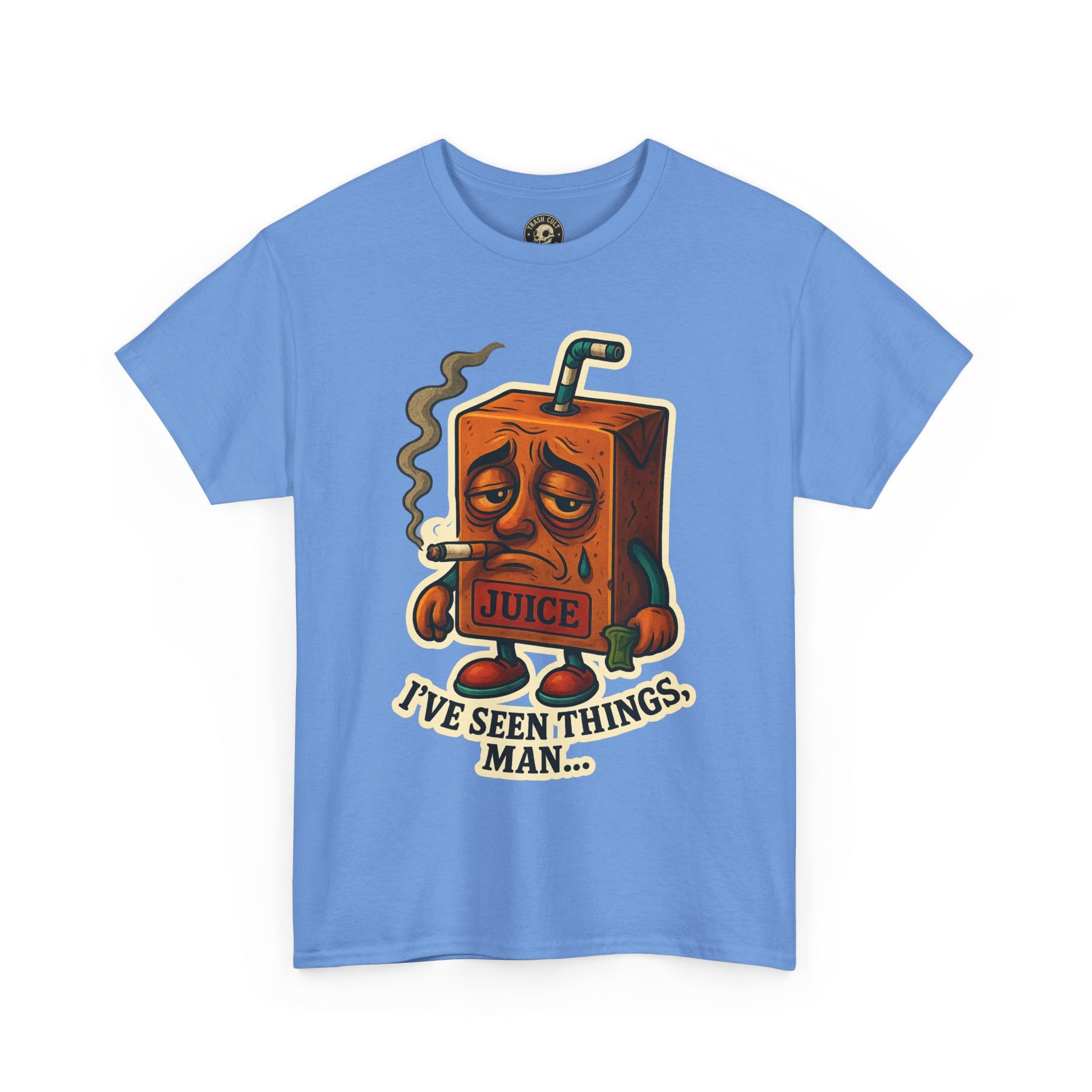 Juice Box Graphic Tee - I've Seen Things Man, Funny T-Shirt, Gift for Friends, Unisex Cotton Tee, Humor Merchandise