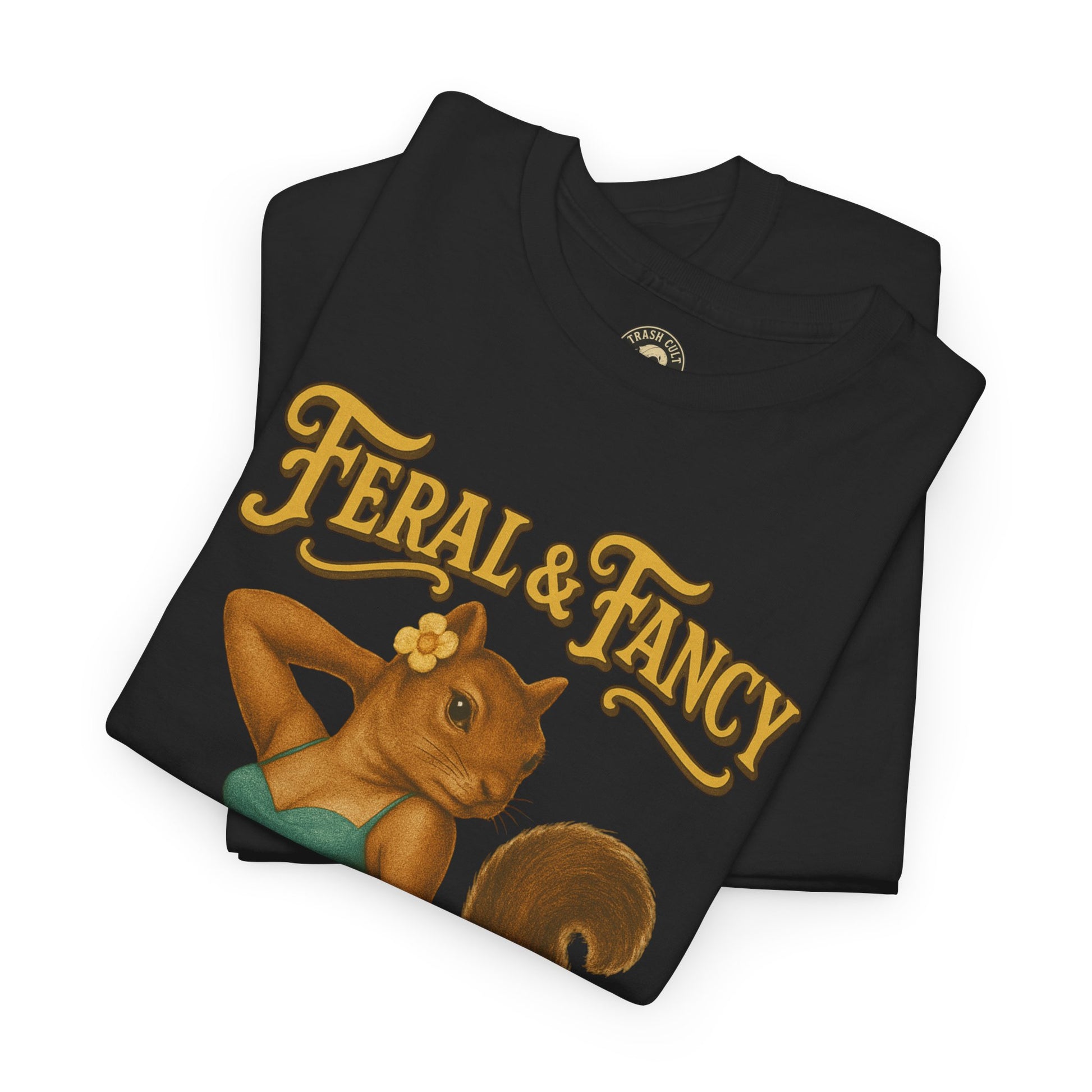 Feral & Fancy Pin-Up Squirrel Shirt – Vintage 1950s Style | Trash Cult Supply Co | Gildan 5000
