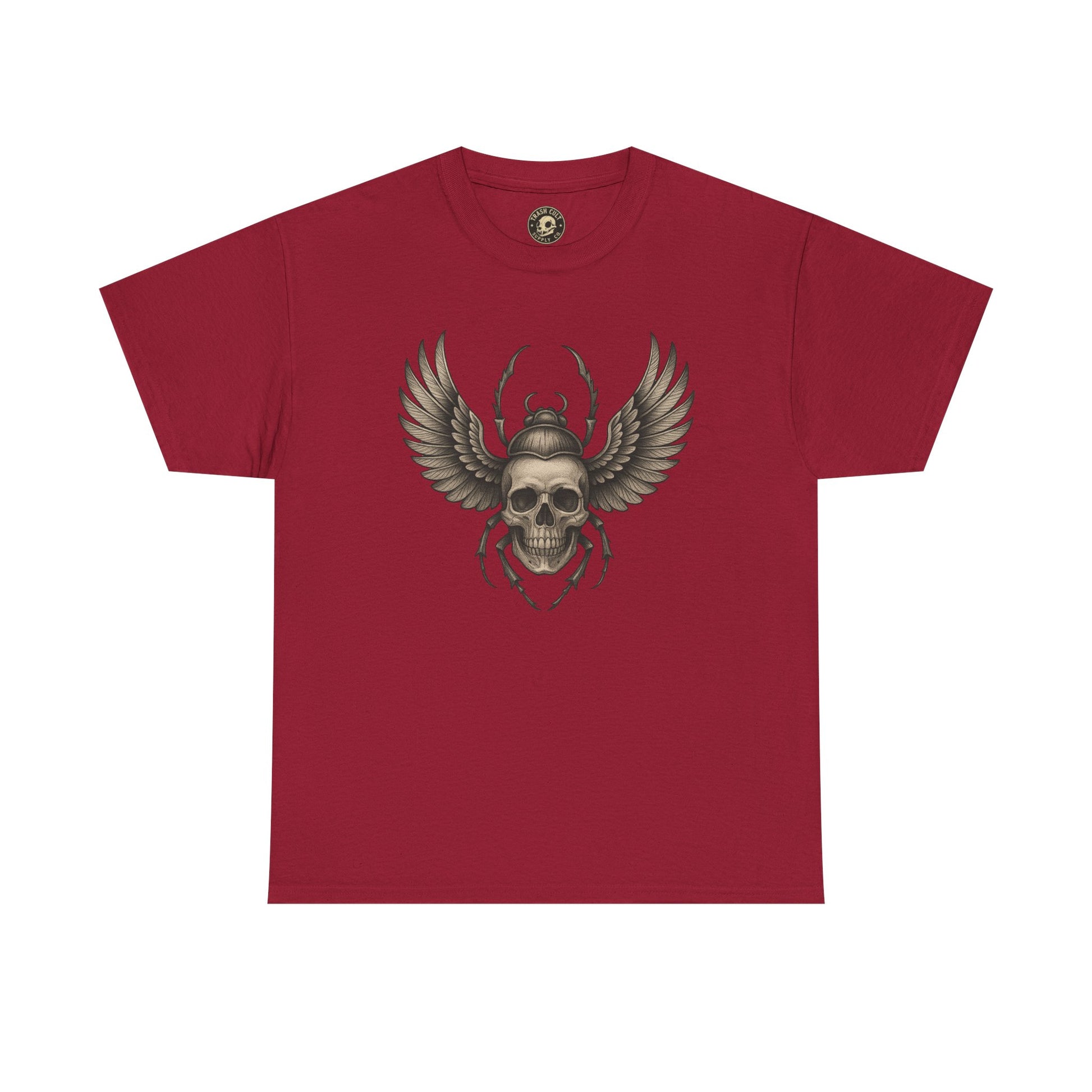 Winged Skull Scarab Shirt – Dark Gothic Beetle Graphic Tee – Gildan 5000 Unisex