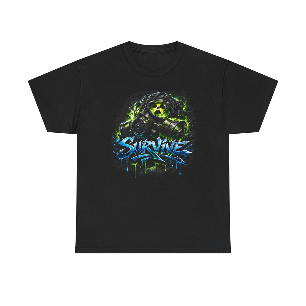 Survive Gas Mask T-Shirt — Post-Apocalyptic Gaming Tee