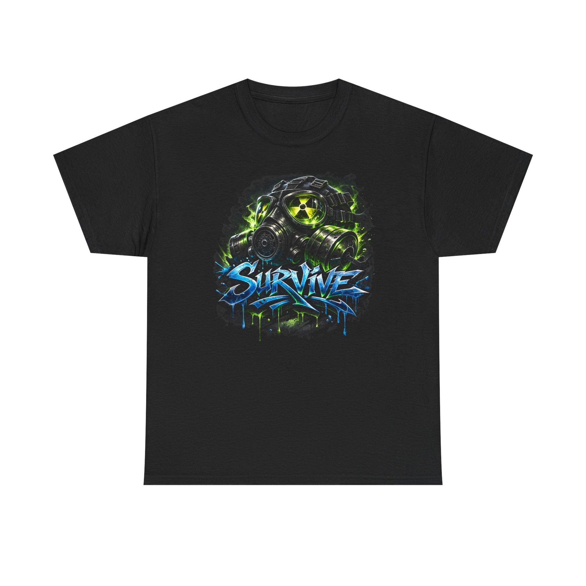 Survive Gas Mask T-Shirt — Post-Apocalyptic Gaming Tee