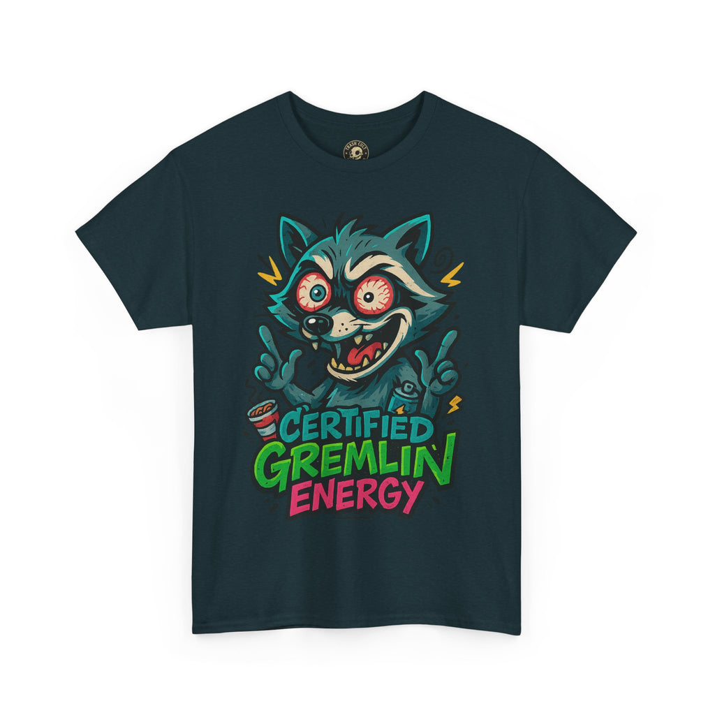 Certified Gremlin Energy Tee – ADHD Raccoon Shirt, Funny Unisex T-Shirt, Graffiti Style Gift for Goblins & Night Owls