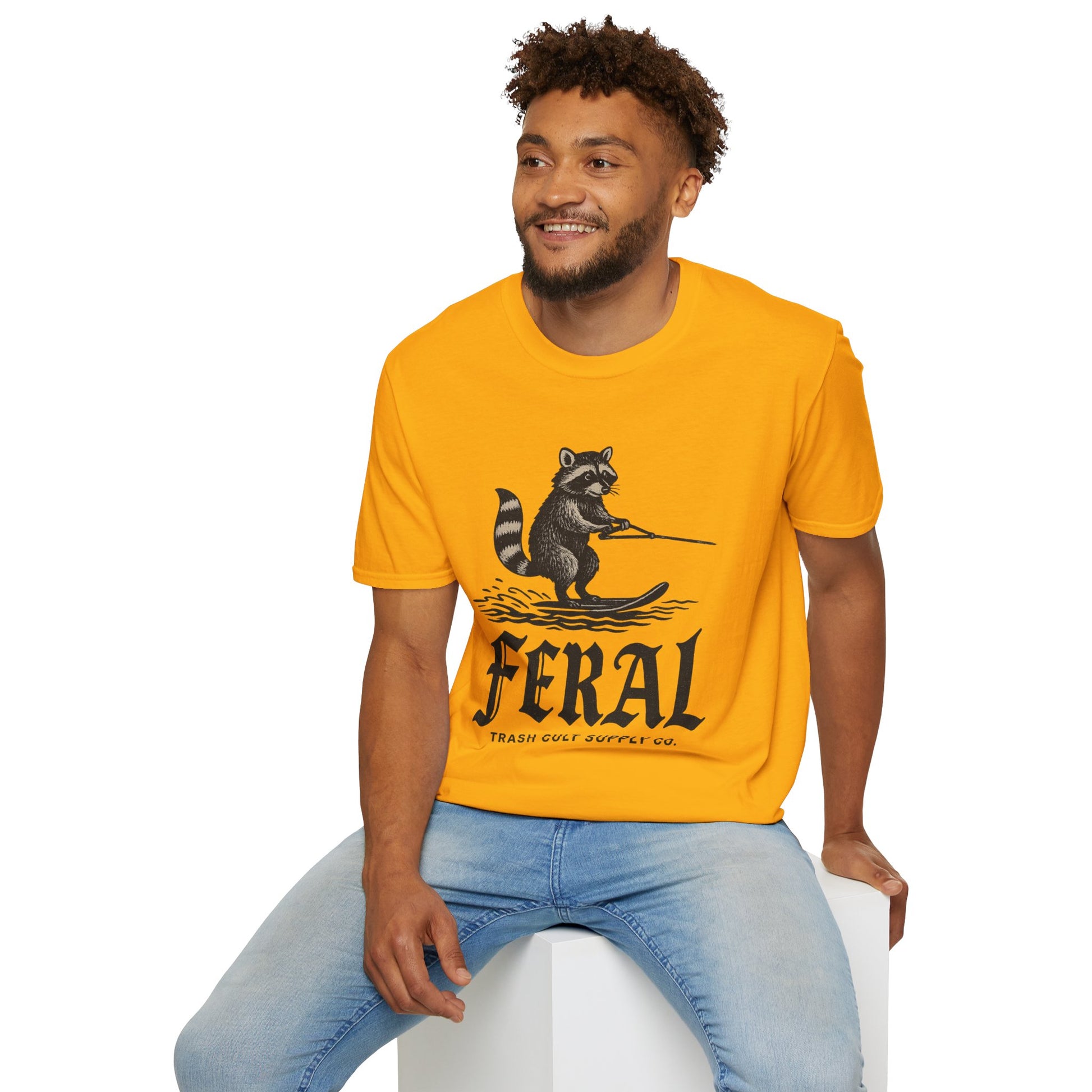 Feral Water Skiing Raccoon Vintage Shirt – Trash Cult Supply Co. | Gildan 2000 Softstyle