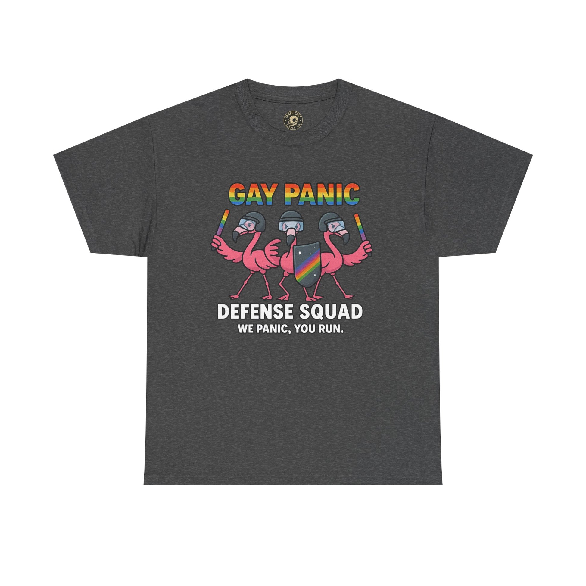 Gay Panic Defense Squad Unisex Heavy Cotton Tee, LGBTQ Pride Tee, Funny Graphic Shirt, Gift for Friends, Summer Fashion