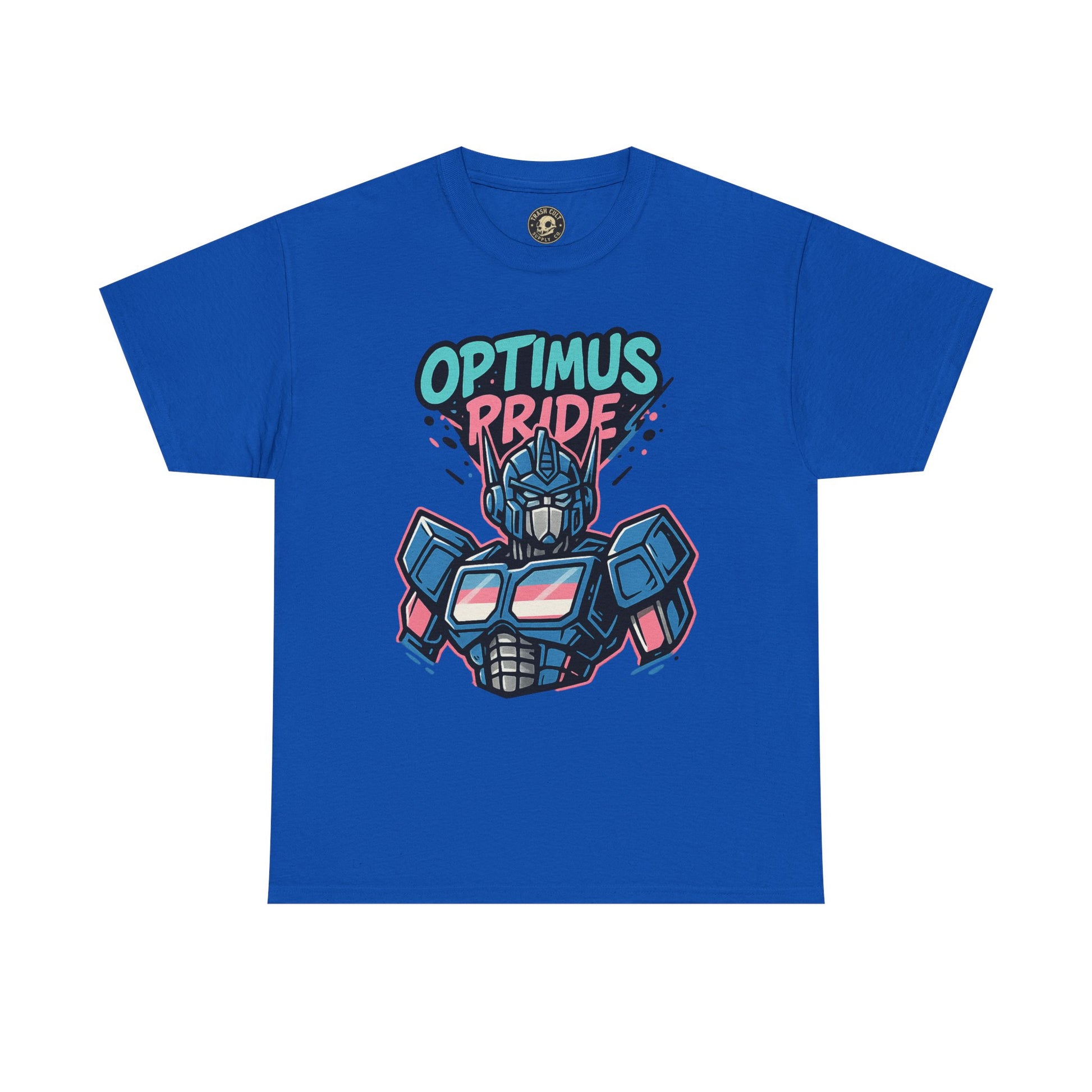 Optimus Pride T-Shirt – Trans Pride Robot Graphic Tee | Gildan 5000 Unisex Shirt