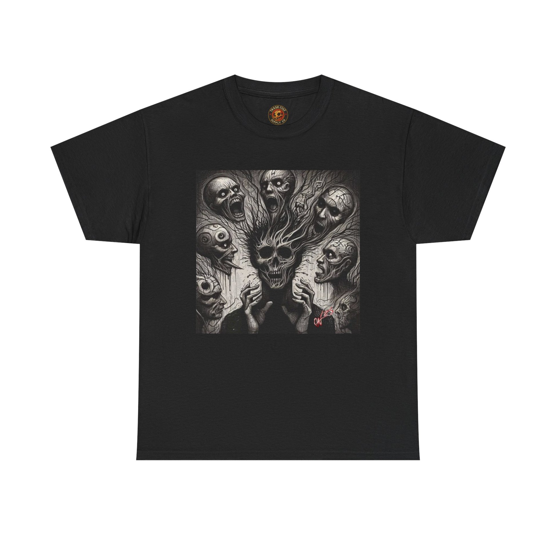 Xian Allen x Trash Cult Shirt – “Voices in the Void” | Horror Skull Scream T-Shirt