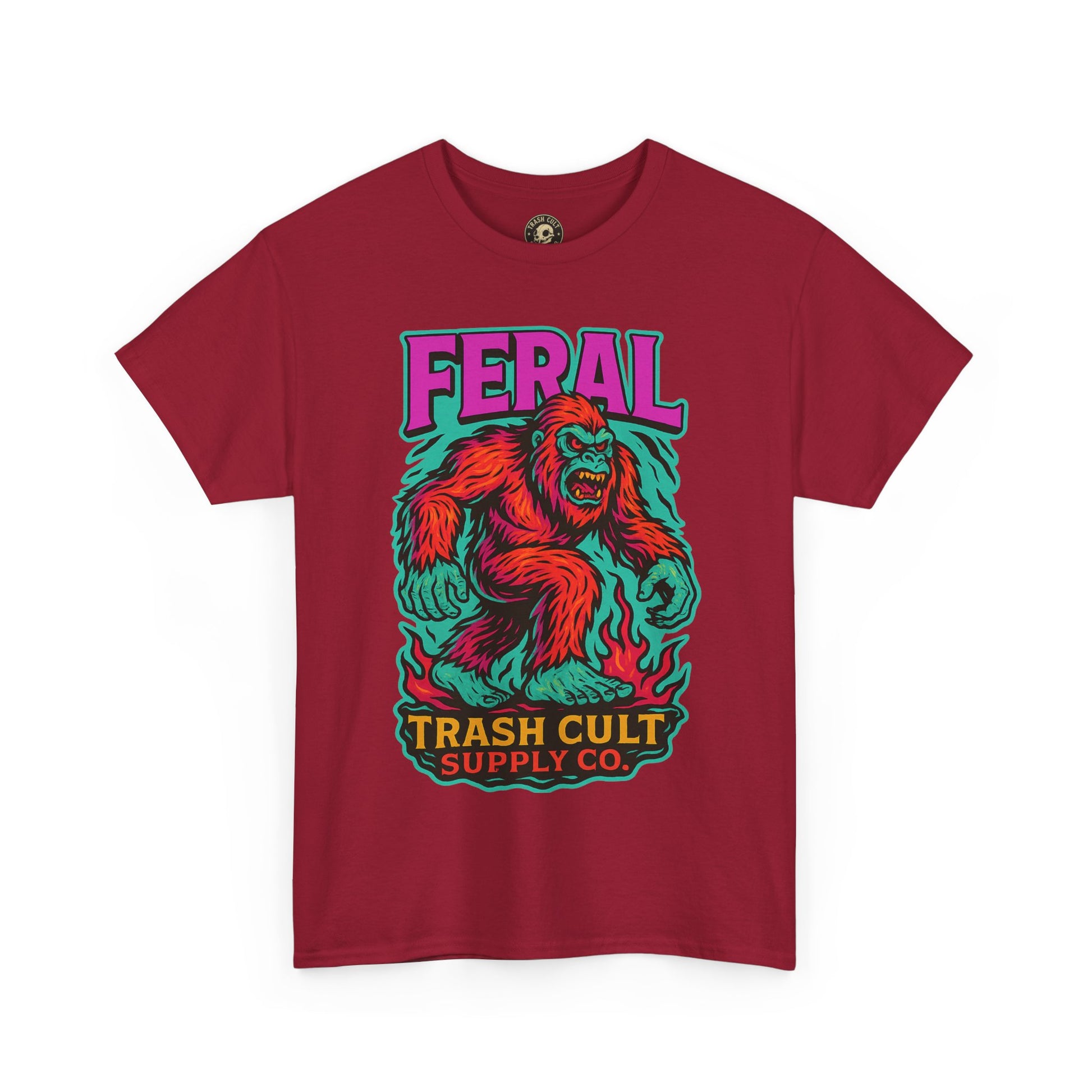 FERAL Bigfoot Shirt – Trashcore Bold Colors | Trash Cult Supply Co | Gildan 5000 Tee