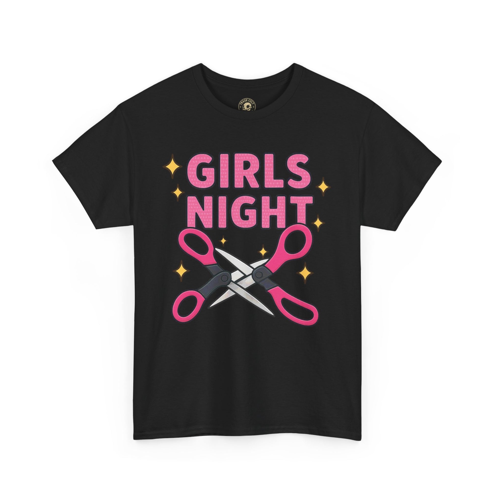 Funny Girls Night Shirt – Lesbian Humor Tee – Pink Scissors Graphic on Gildan 5000