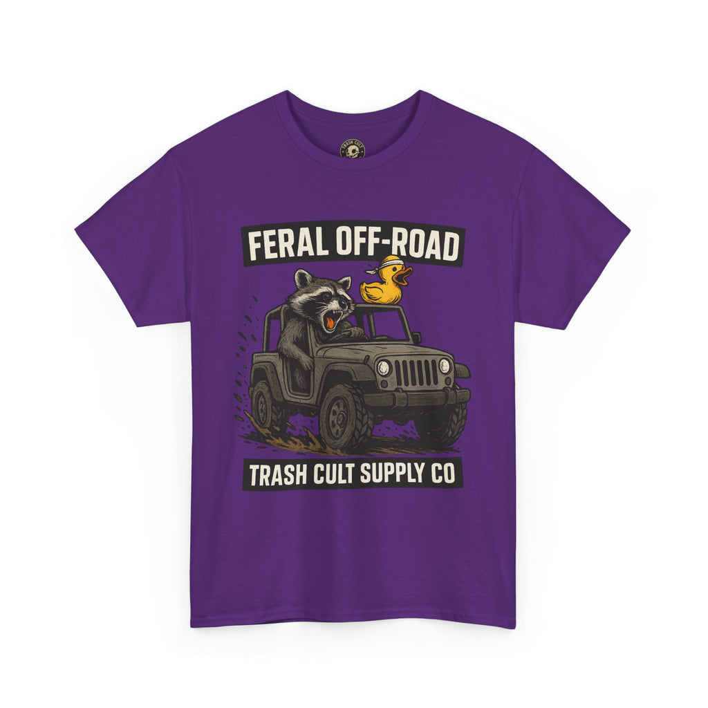 Feral Off-Road Raccoon Jeep Shirt – Mud Slinging Chaos | Trash Cult Supply Co | Gildan 5000 Tee
