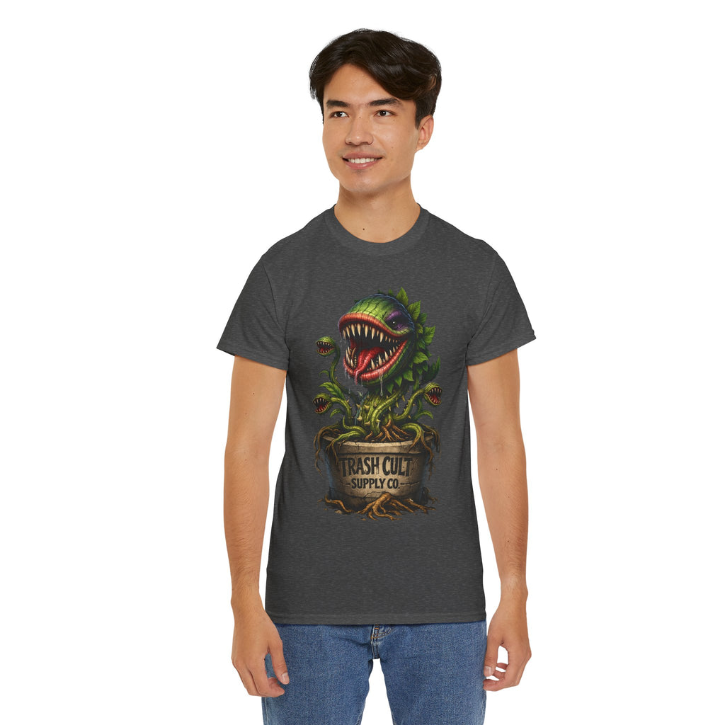 Carnivorous Plant Graphic Tee — "Trash Cult Supply Co." Potted Monster Shirt