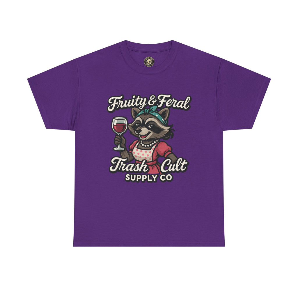 Fruity & Feral Raccoon Housewife Tee – Trash Cult Supply Co. on Gildan 5000