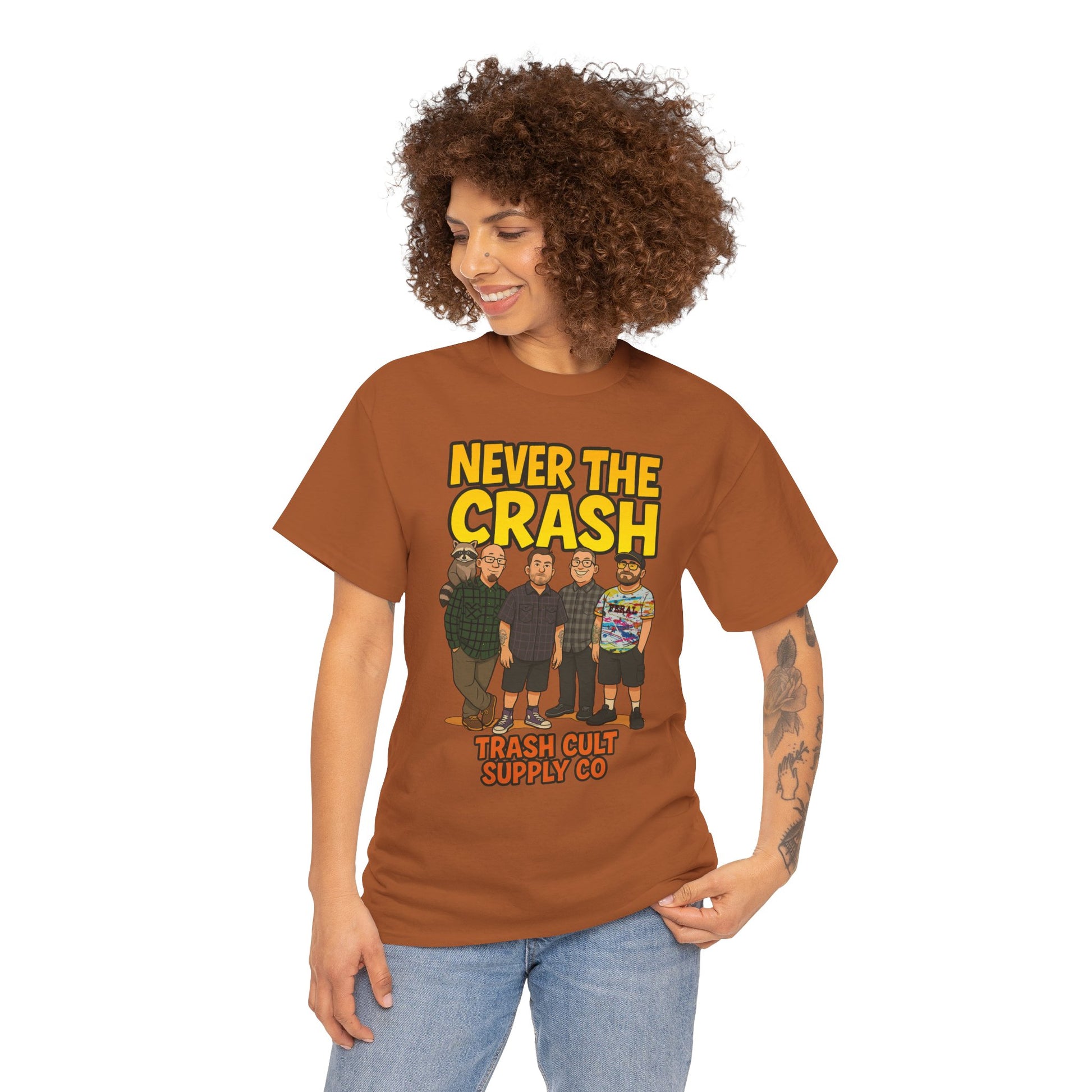 Never The Crash Band Shirt – Bold Graffiti Logo Tee - EXCLUSIVE | Gildan 5000