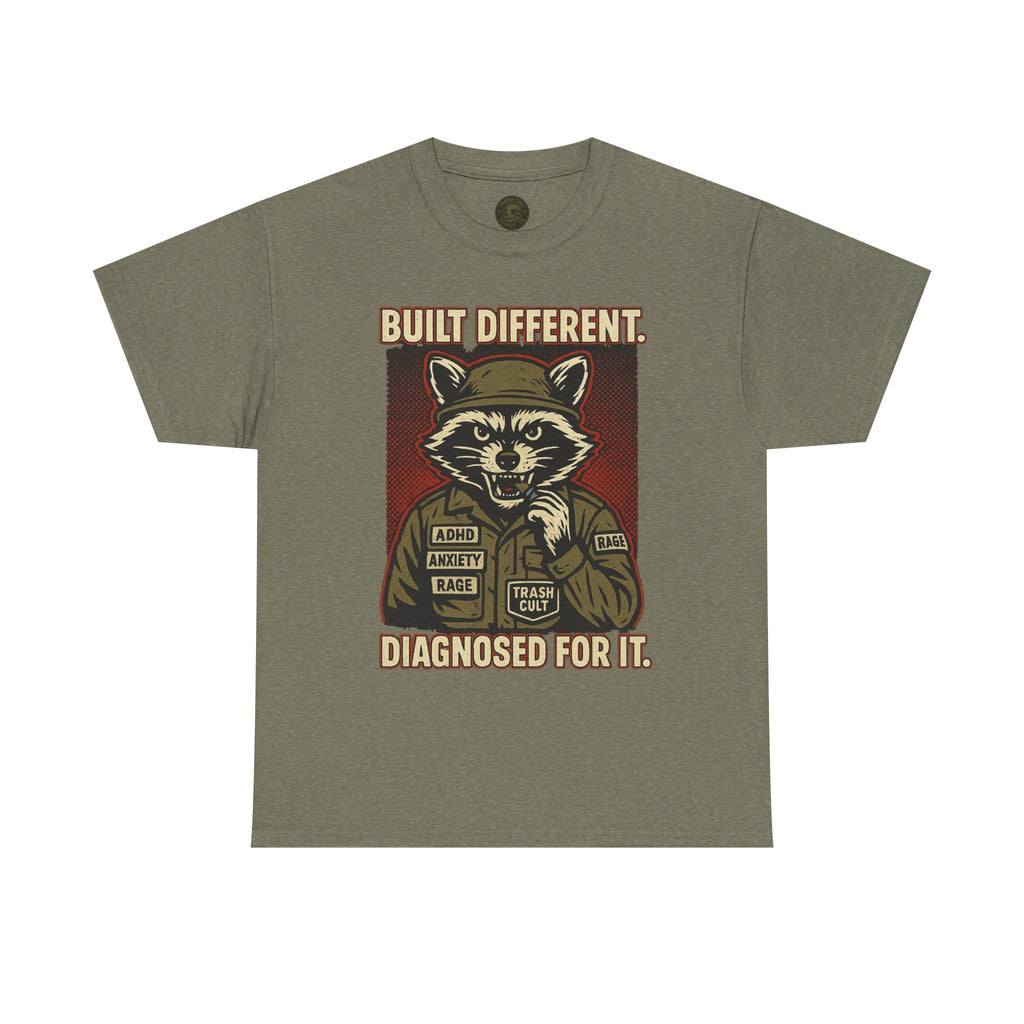 Built Different Diagnosed For It Military Raccoon Shirt – Gildan 5000