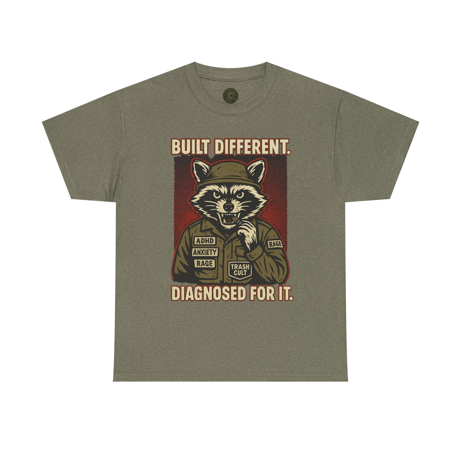 Built Different Diagnosed For It Military Raccoon Shirt – Gildan 5000