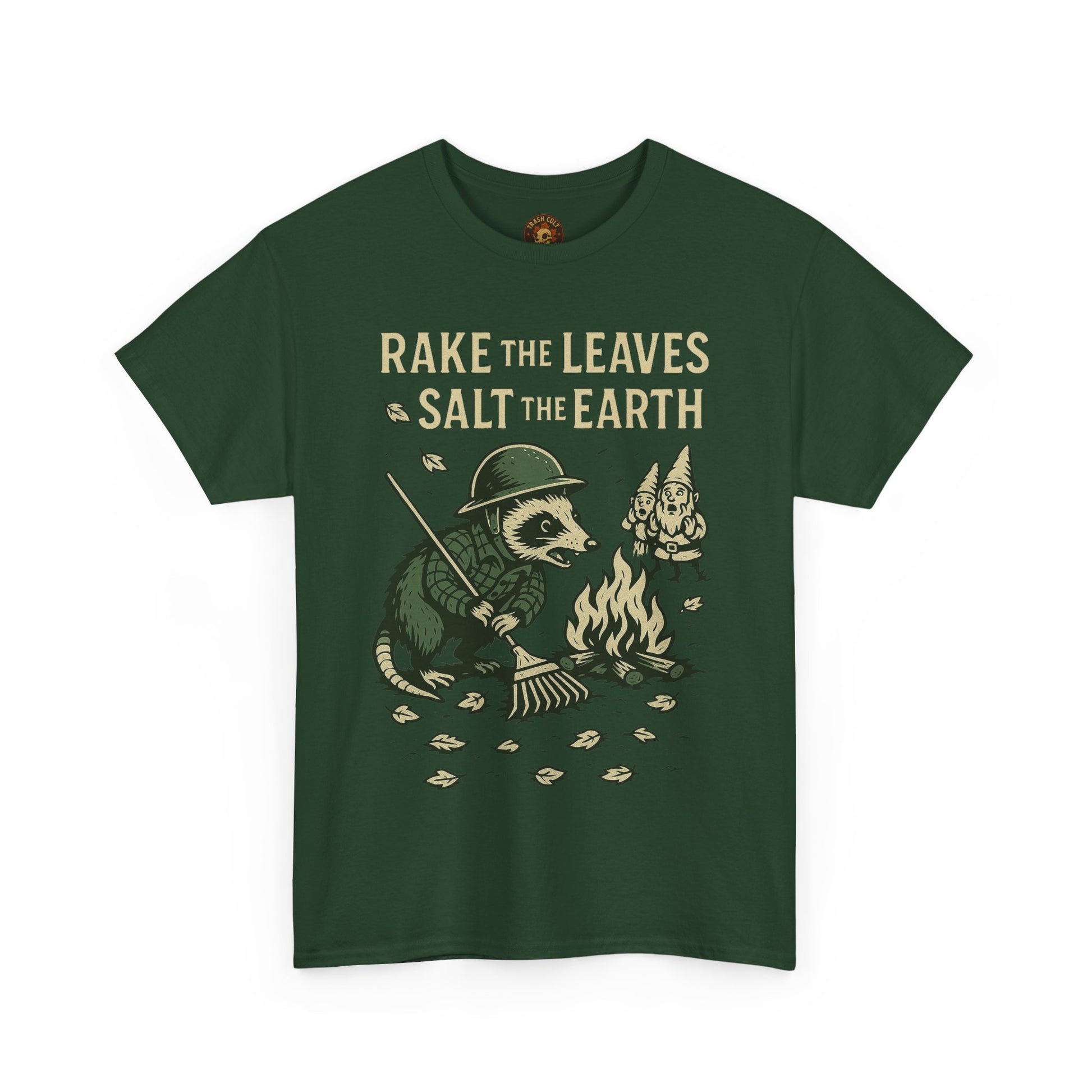 Rake the Leaves Salt the Earth Shirt – Possum Yard Warfare Tee – Fall of Humanity Collection – Trash Cult Supply Co.