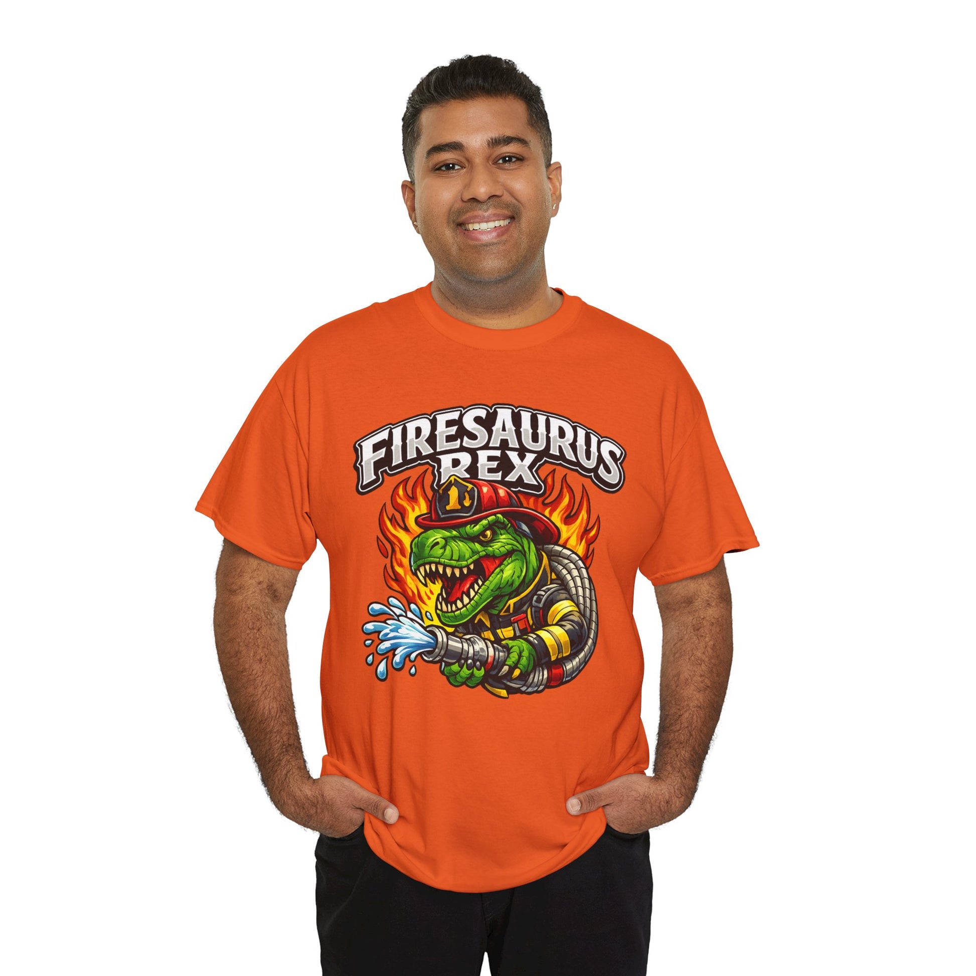 Firesaurus Rex T-Shirt — Funny Firefighter Dinosaur Tee