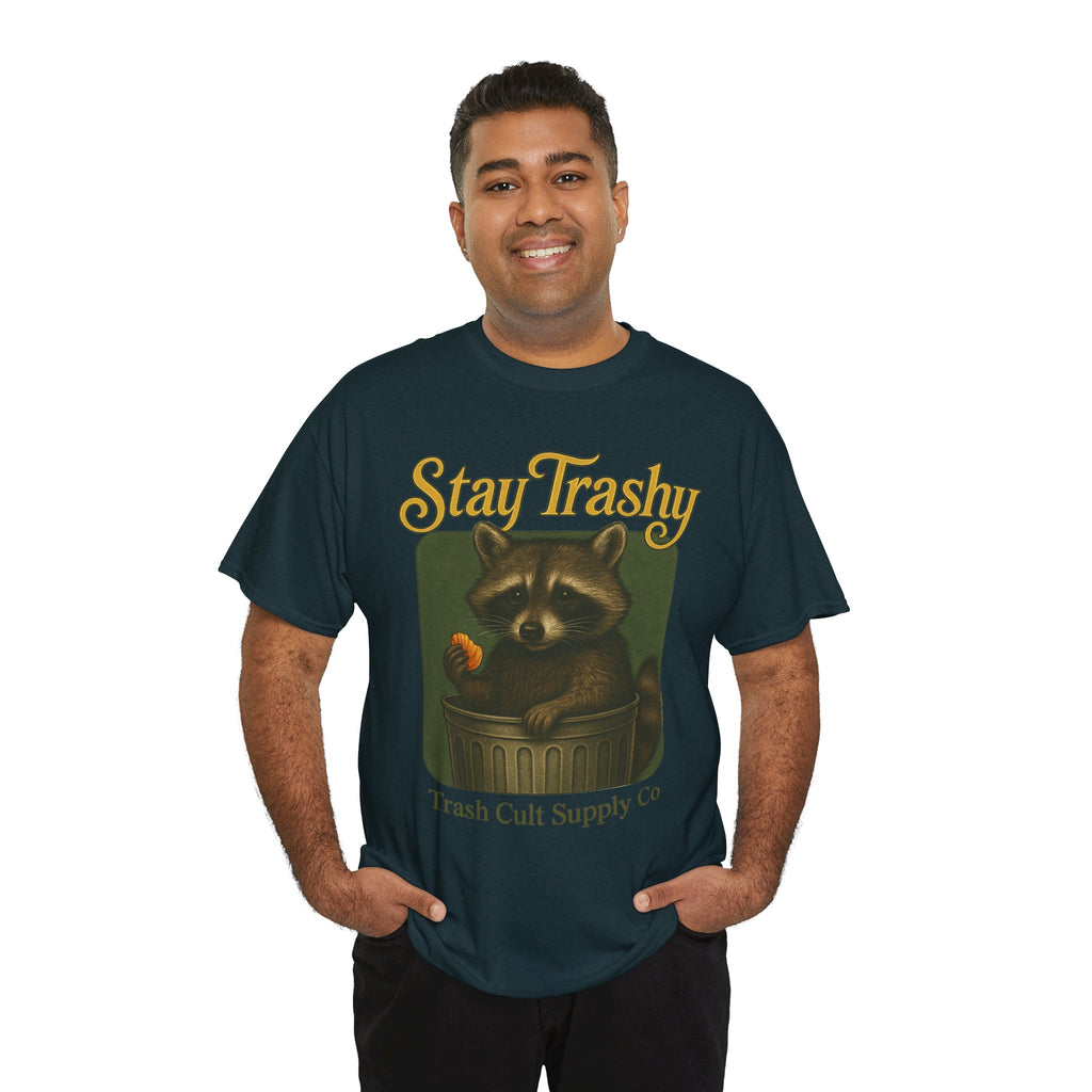 Stay Trashy Raccoon T-Shirt – Vintage-Style Cute Trash Panda | Trash Cult Supply Co | Gildan 5000