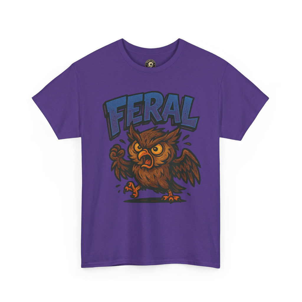 Feral Owl T-Shirt – Bold Animal Graphic Tee | Unisex Cotton Shirt for Bird Nerds & Chaos Lovers
