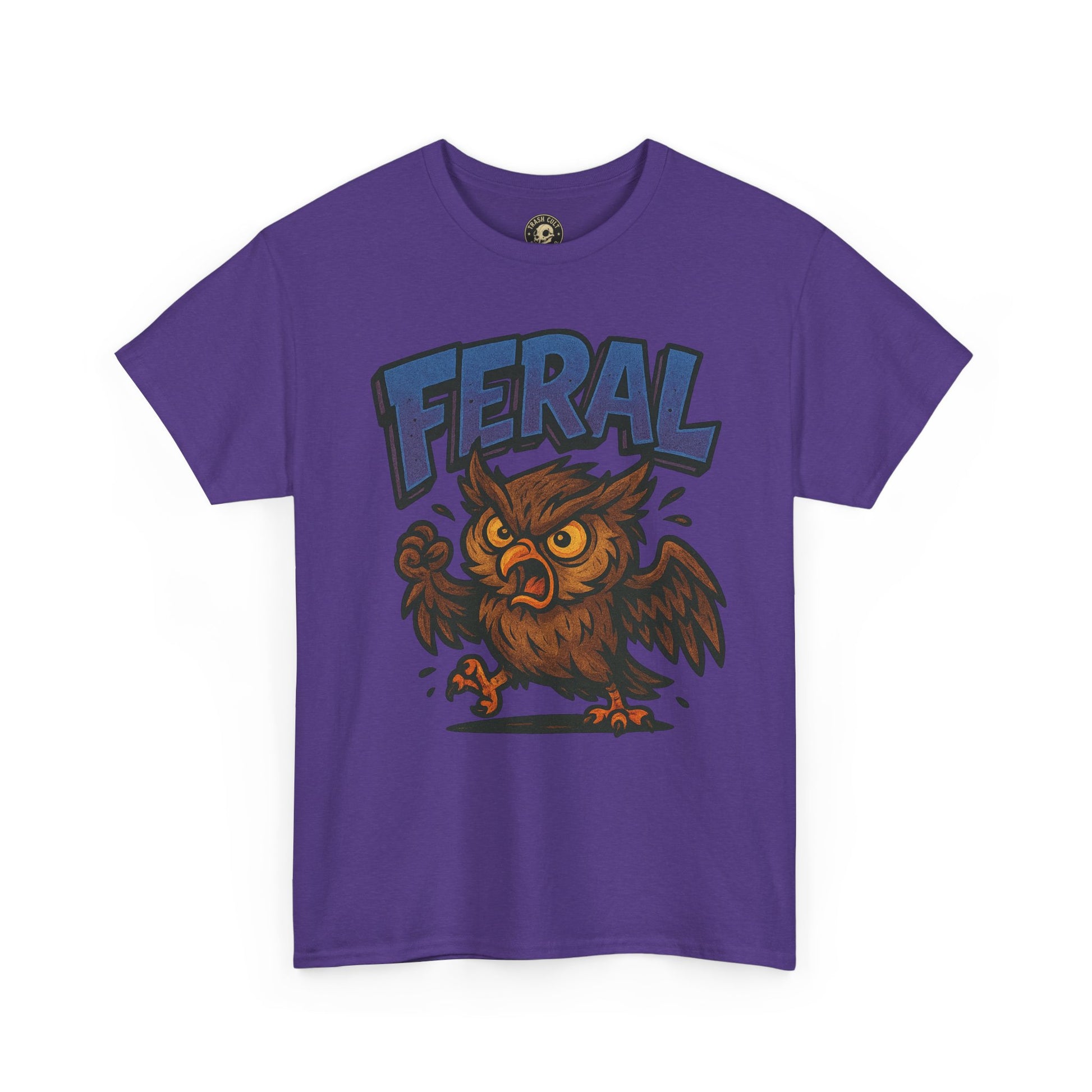 Feral Owl T-Shirt – Bold Animal Graphic Tee | Unisex Cotton Shirt for Bird Nerds & Chaos Lovers