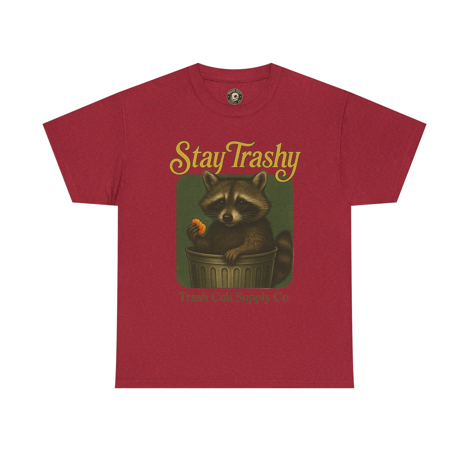 Stay Trashy Raccoon T-Shirt – Vintage-Style Cute Trash Panda | Trash Cult Supply Co | Gildan 5000