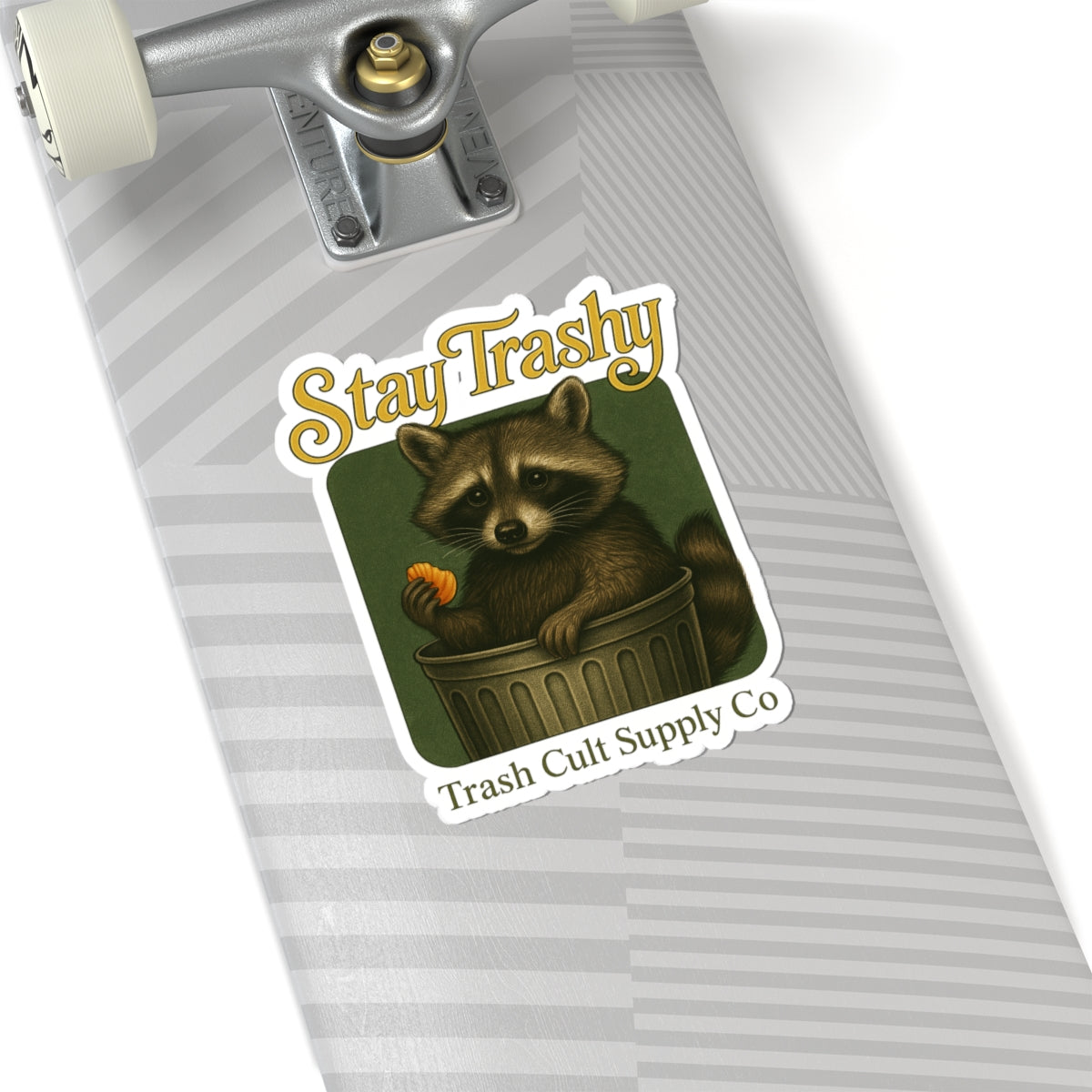 Whimsical Raccoon Kiss-Cut Stickers, Perfect for Laptops, Water Bottles, Journals, Gifts for Animal Lovers, Stay Trashy Decor