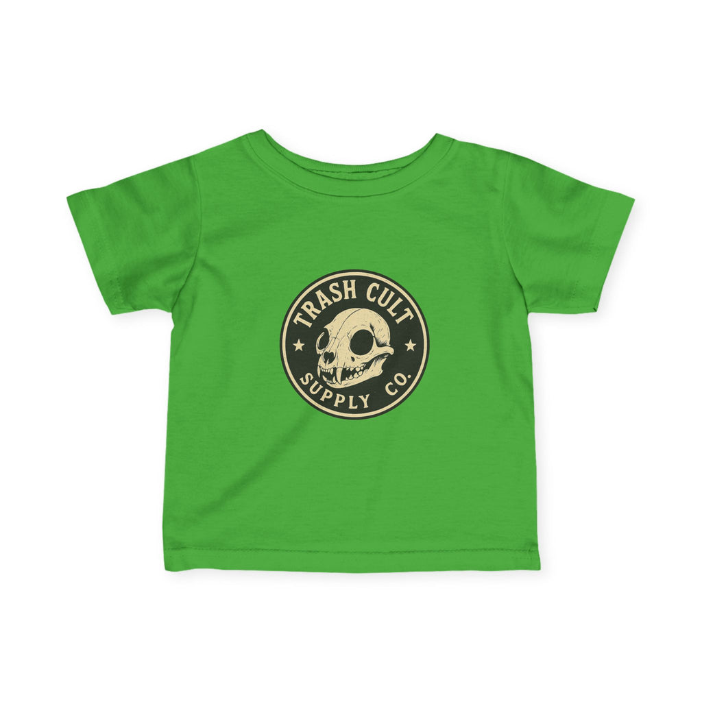 Trash Cult Skull Infant Tee, Baby T-Shirt, Unisex Baby Top, Cute Skull Baby Clothes, Edgy Infant Apparel, Trendy Newborn Gift