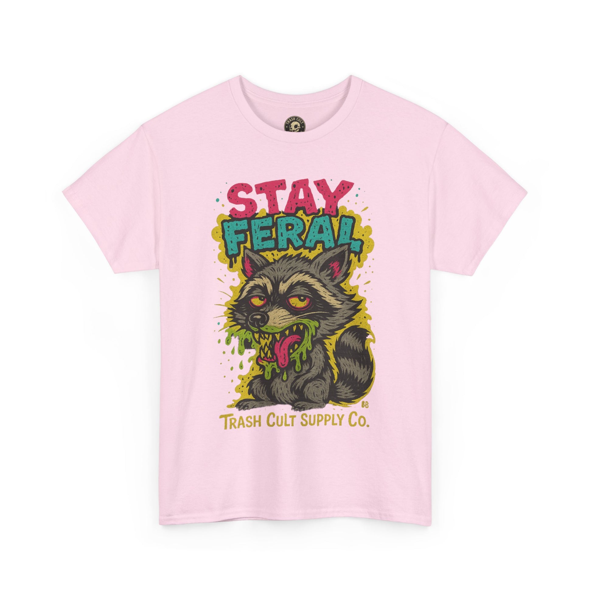 Stay Feral Raccoon Lowbrow Tee – Trash Cult Supply Co. | Gildan 5000