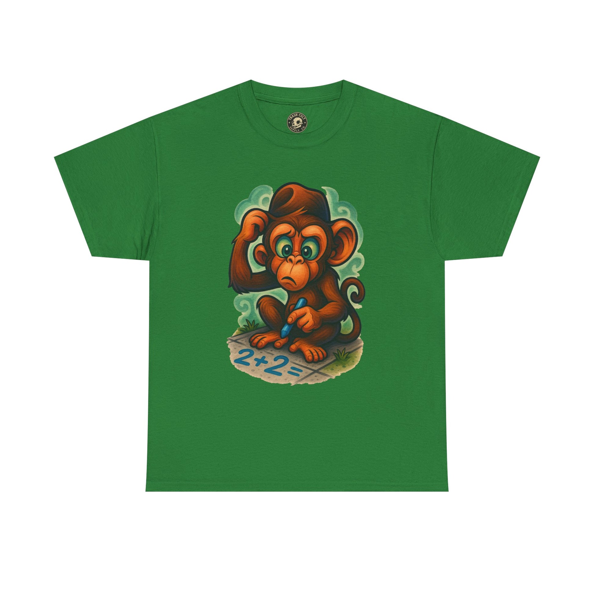 Confused Monkey Math Shirt – Funny Thoughtful Graphic Tee | Unisex Gildan 5000