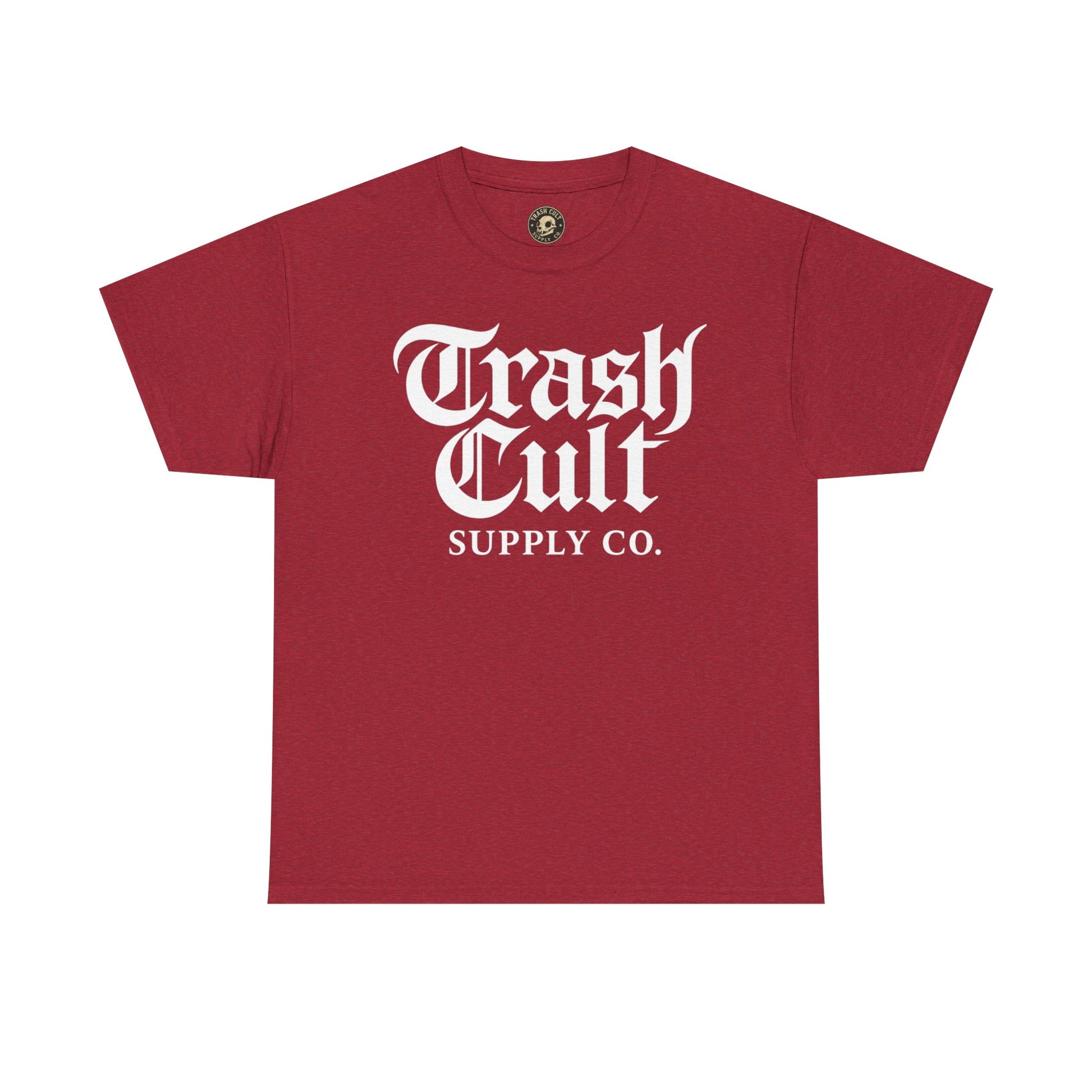 Trash Cult Gothic Logo Shirt – White Cyber Gothic Print on Gildan 5000