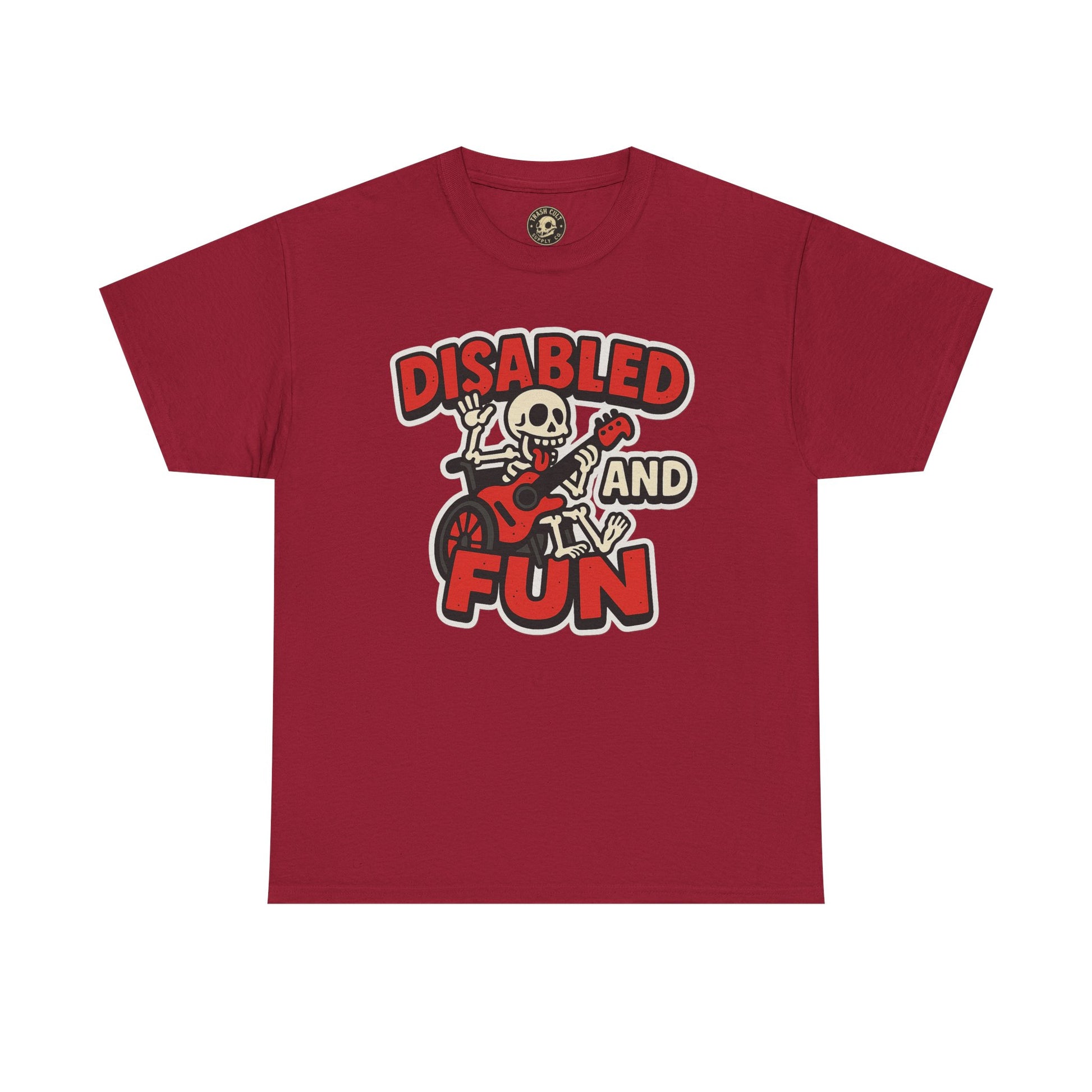 Disabled and Fun Unisex Heavy Cotton Tee, Casual Shirt, Gift for Friends, Music Lovers Gift, Fun T-Shirt, Halloween Wear, Everyday Comfort