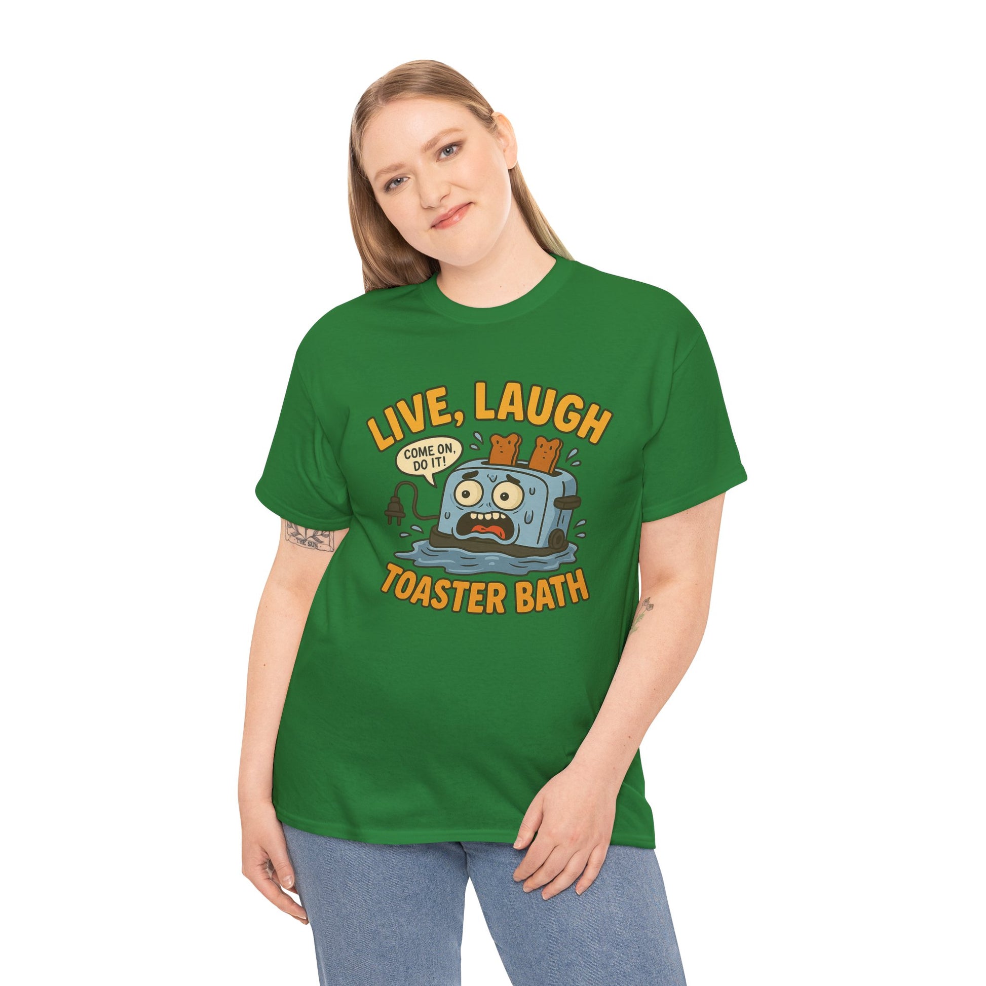 Funny Toaster Bath Tee, Humorous Unisex Shirt, Gift for Friends, Lightweight Cotton Tee, Birthday Party Outfit