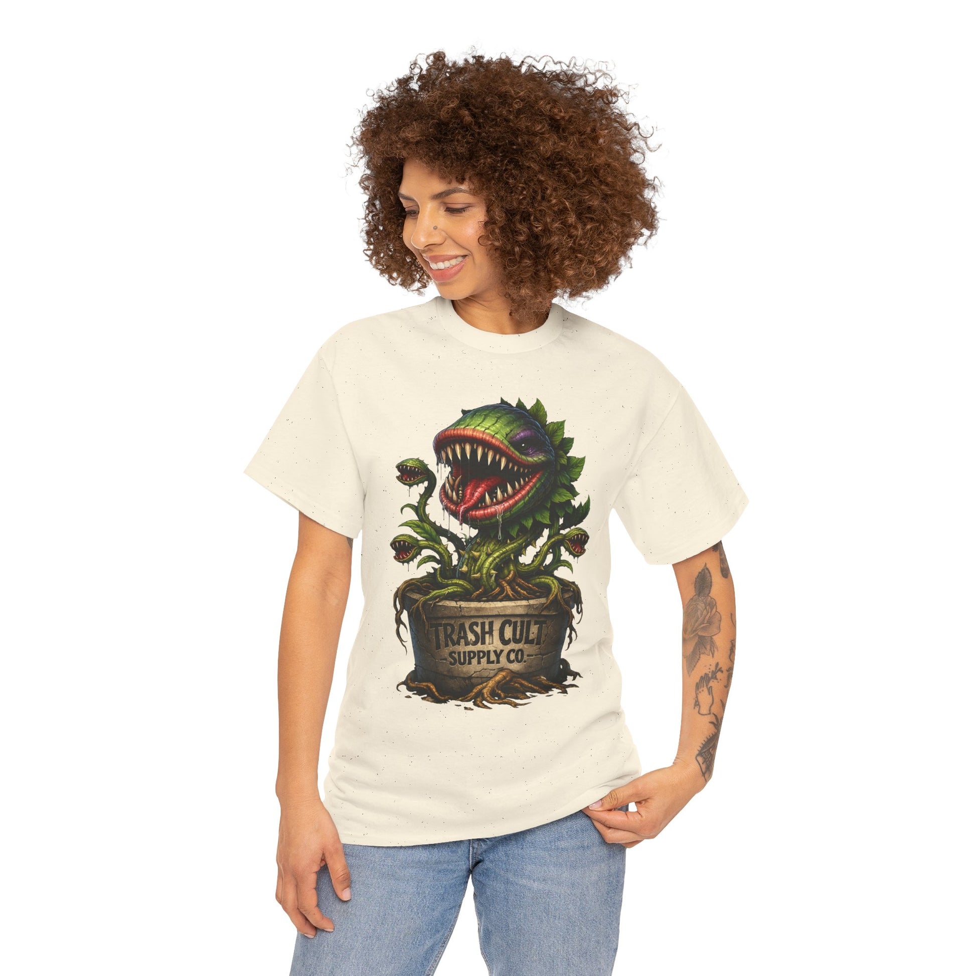 Carnivorous Plant Graphic Tee — "Trash Cult Supply Co." Potted Monster Shirt