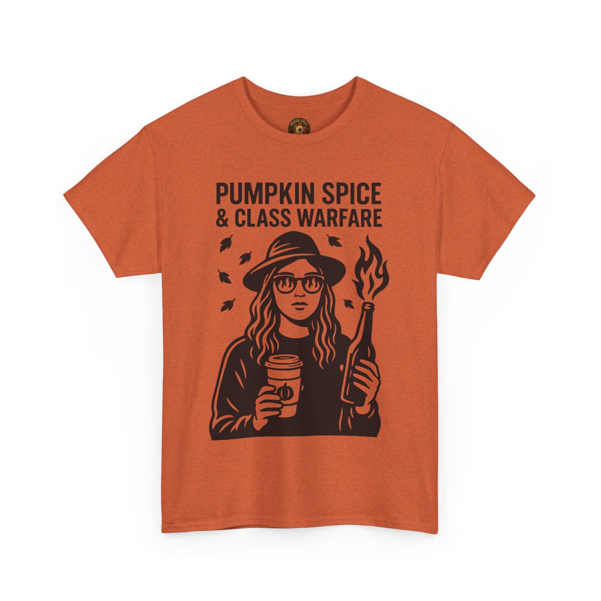 Pumpkin Spice & Class Warfare Shirt – Fall Riot Girl Graphic Tee – Fall of Humanity Collection – Trash Cult Supply Co.