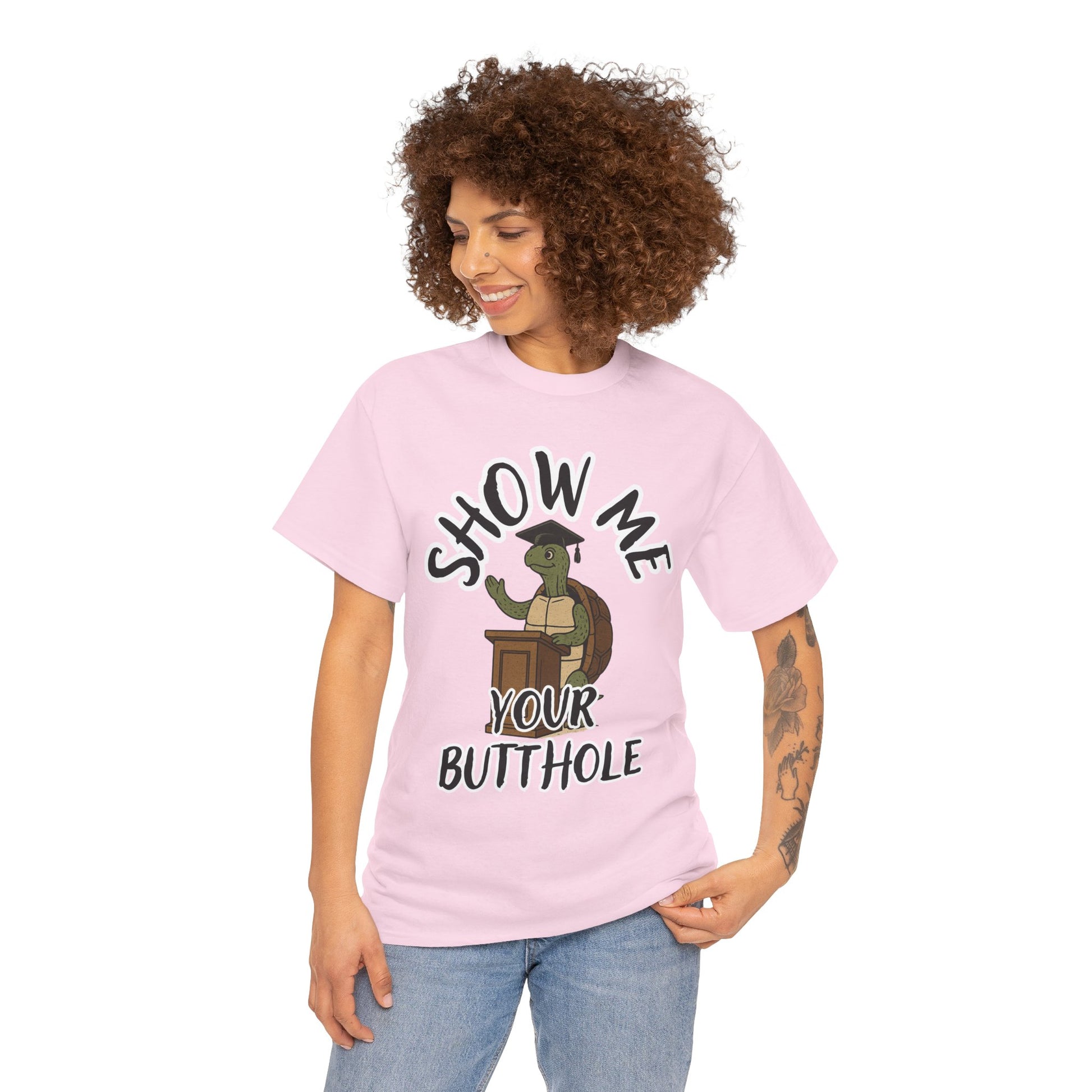 Show Me Your Butthole Turtle Tee – Feral Graduation Speech Shirt
