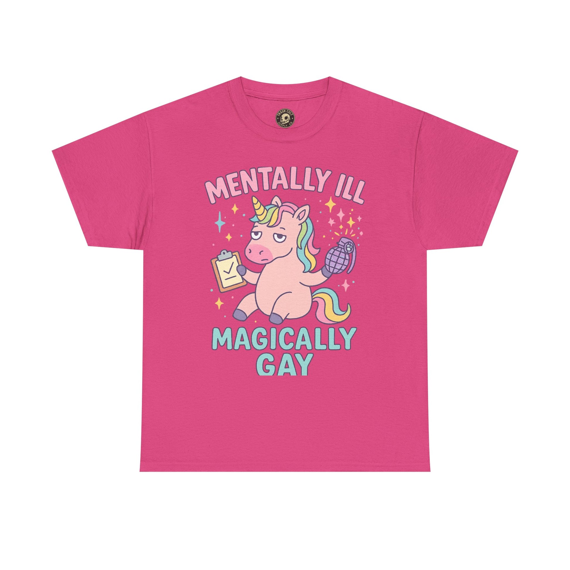 Mentally Ill, Magically Gay Unicorn Shirt – Funny Pastel Pride Tee