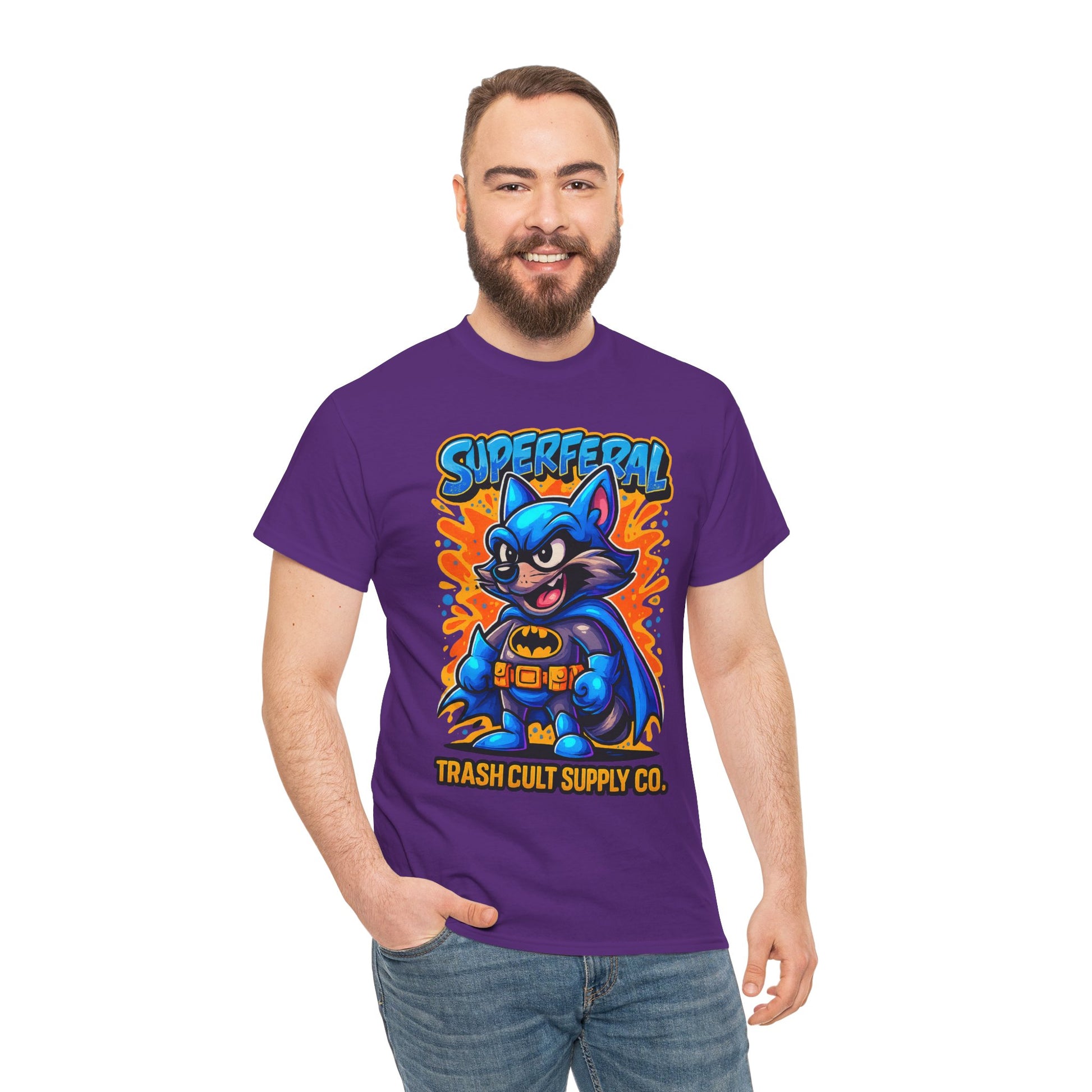 SuperFeral Raccoon Graffiti Shirt – Bold New School Superhero Streetwear | Trash Cult Supply Co