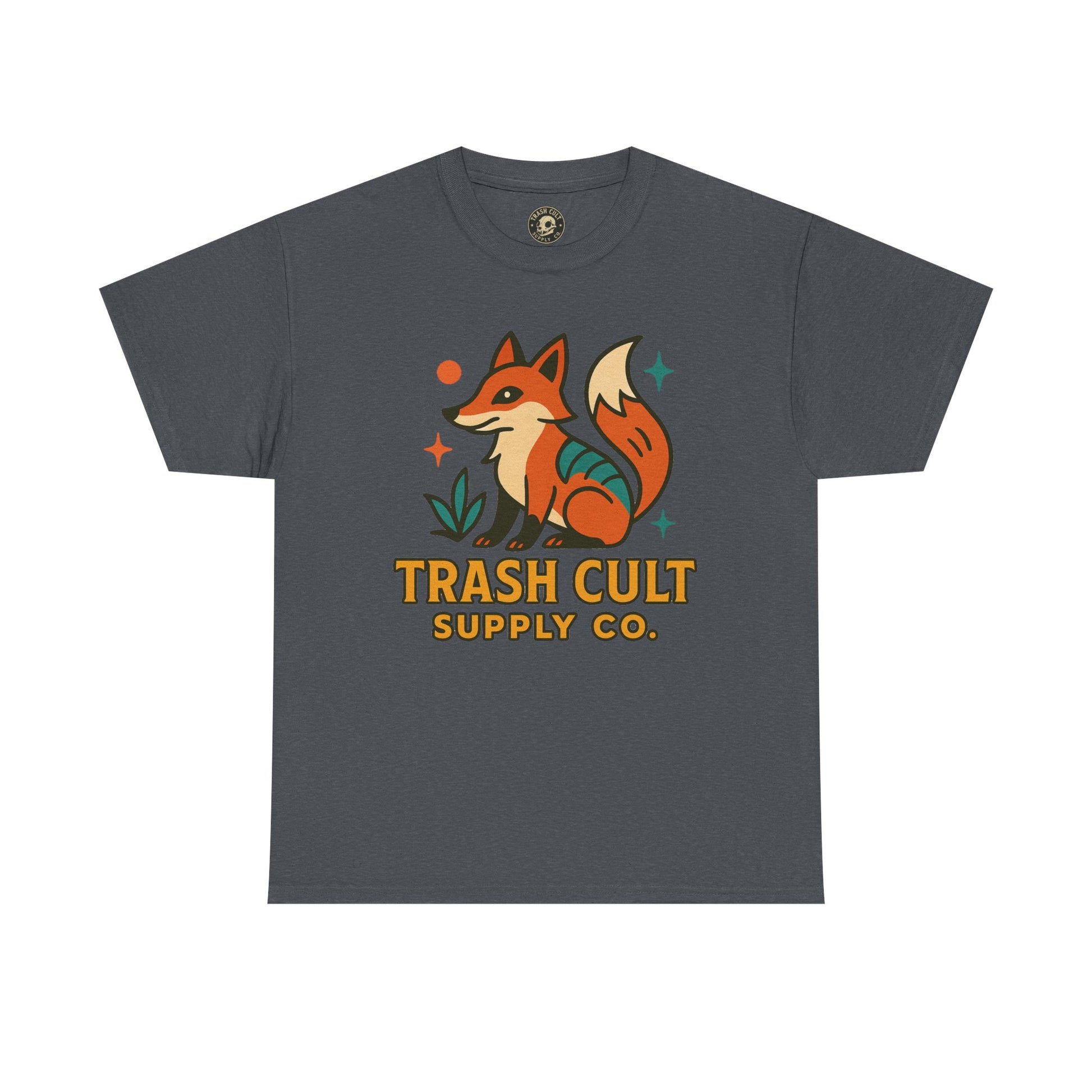 Trash Cult Fox Unisex Heavy Cotton Tee - Eco-Friendly Fashion Statement, Perfect for Nature Lovers, Casual Wear, Gifts, and Festivals
