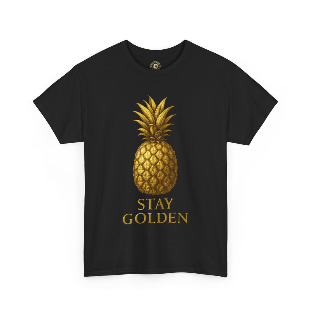 Stay Golden Pineapple Tee - Summer Vibes, Casual Wear, Gift for Her, Tropical Design, Unisex Cotton Tee
